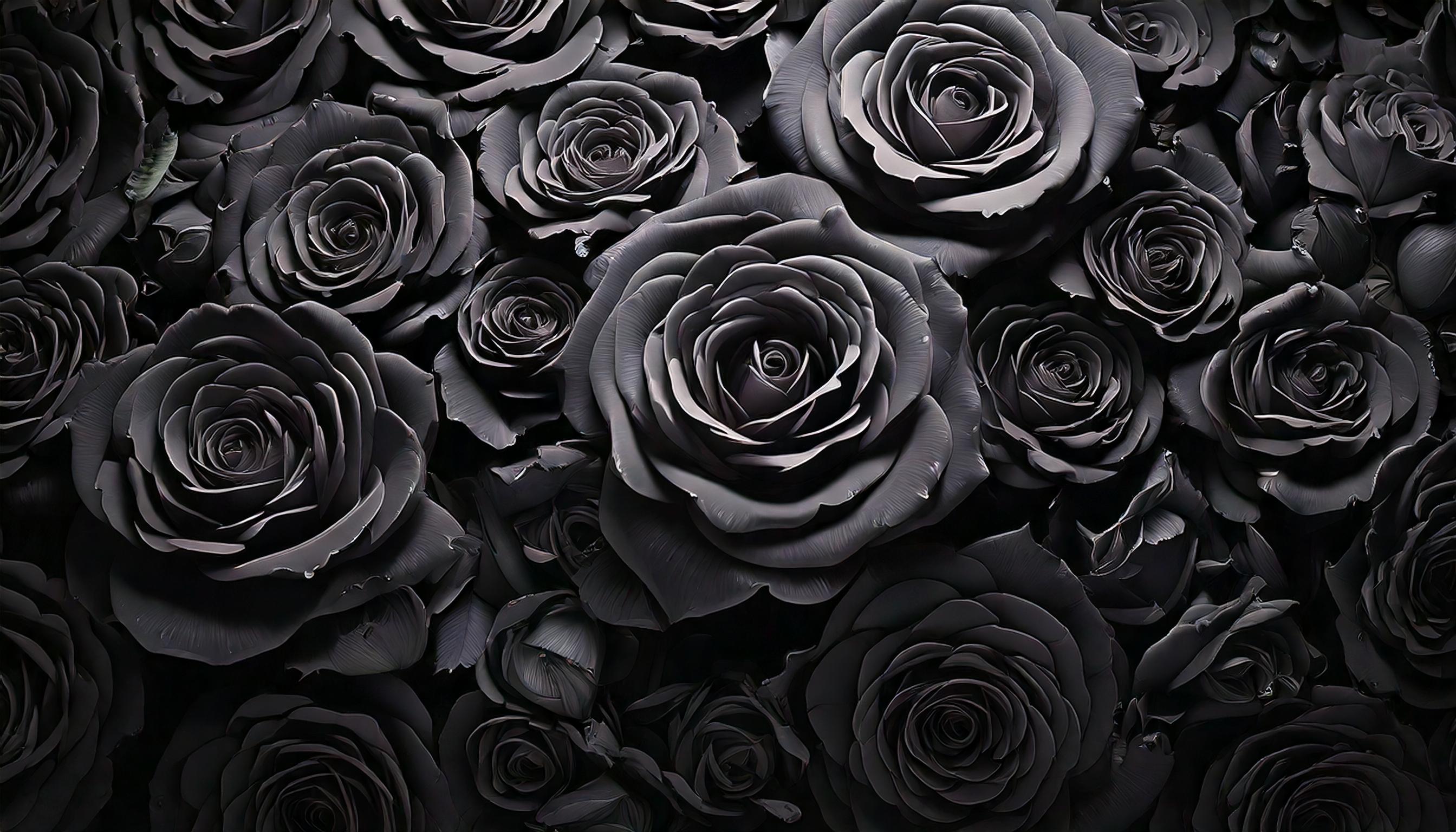 黒薔薇の背景フリー素材