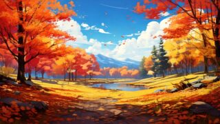 紅葉がきれいなイラスト背景フリー素材