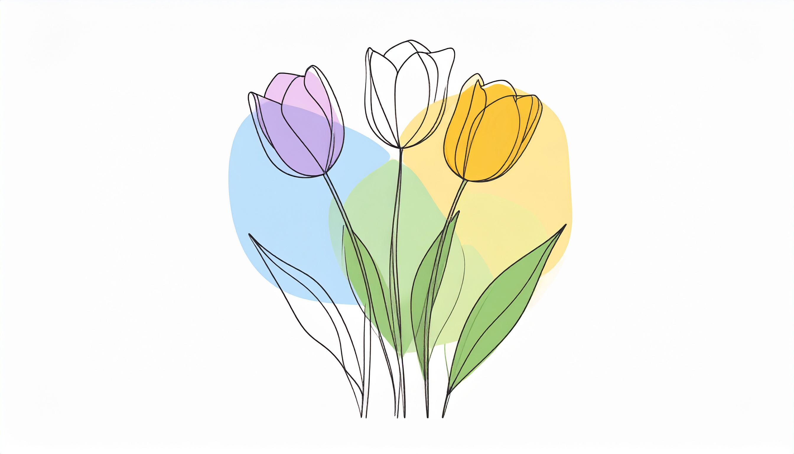 韓国風の花のシンプルなフリーイラスト