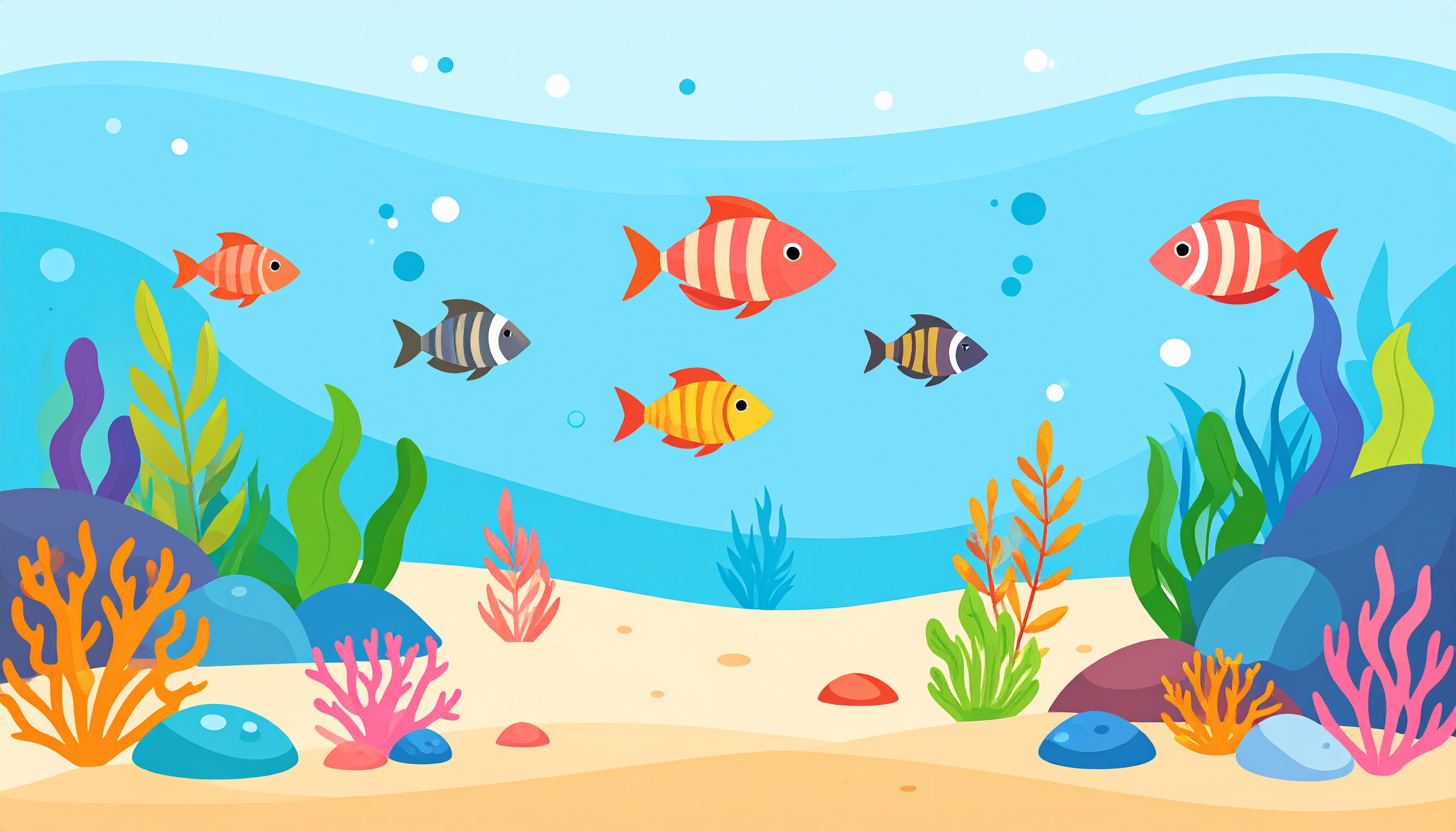 水族館の魚の背景イラスト
