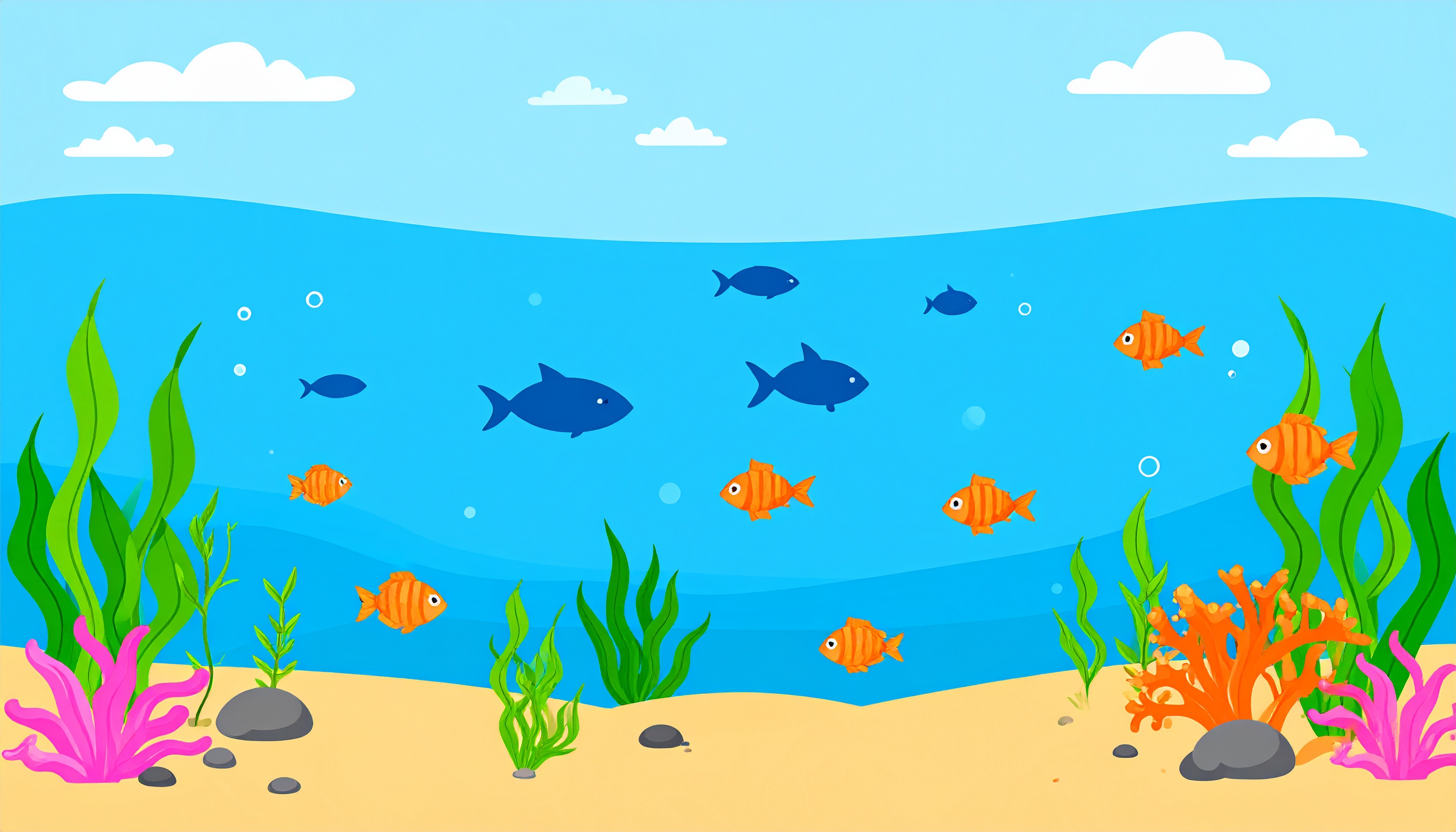 水族館の水槽の背景イラスト
