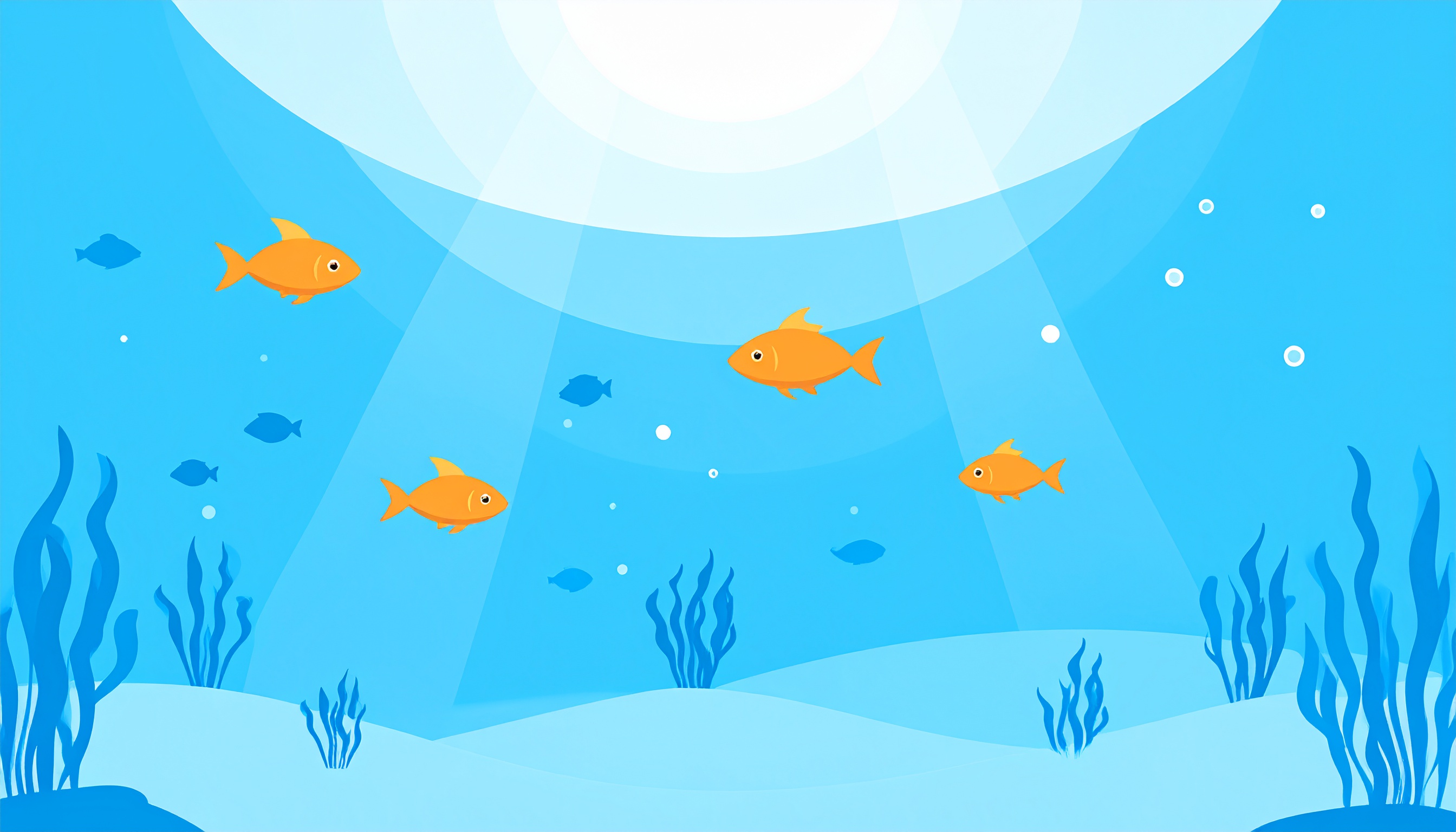 海中、水中の背景イラスト