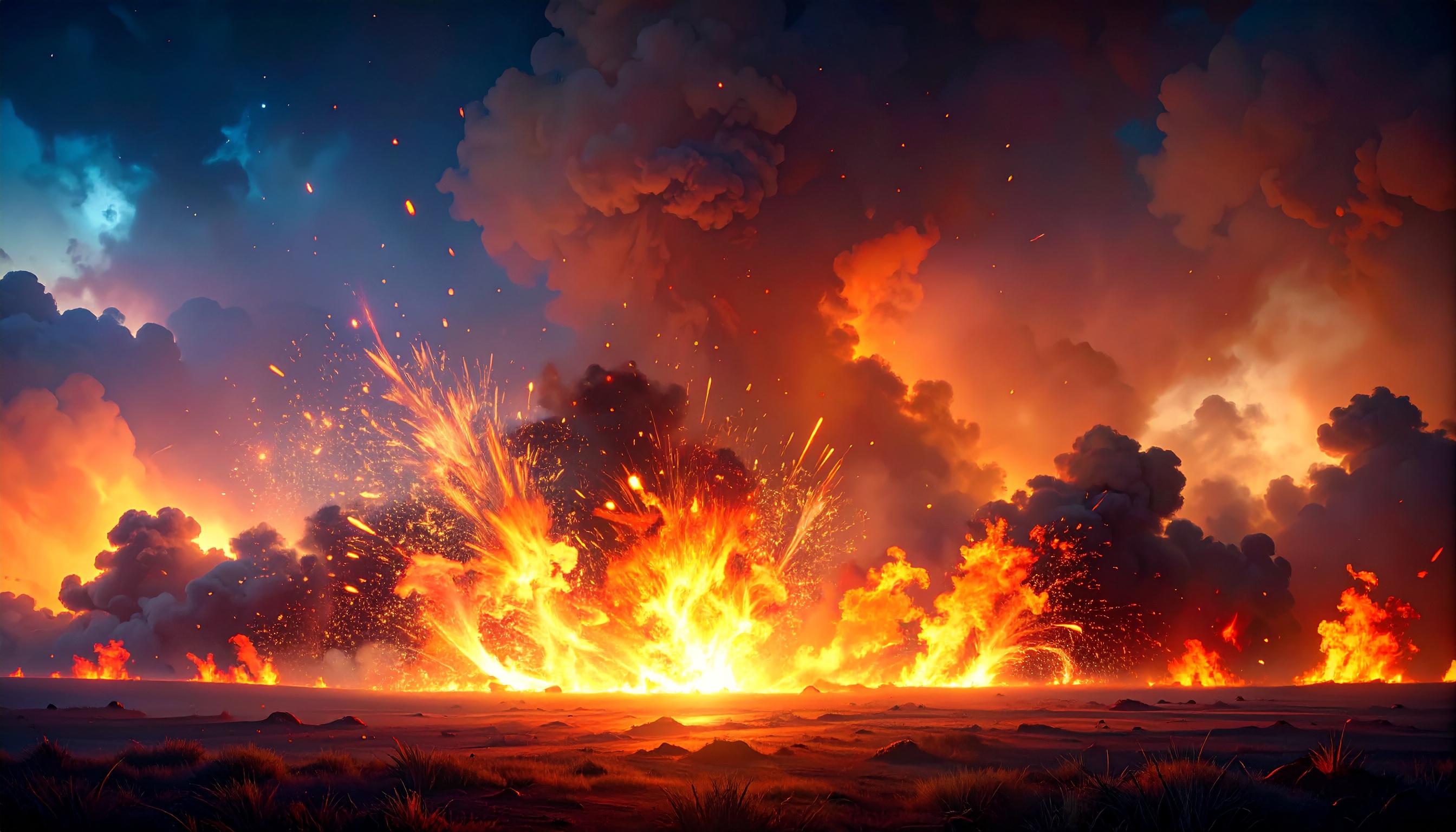 爆発のシンプルな背景イラスト