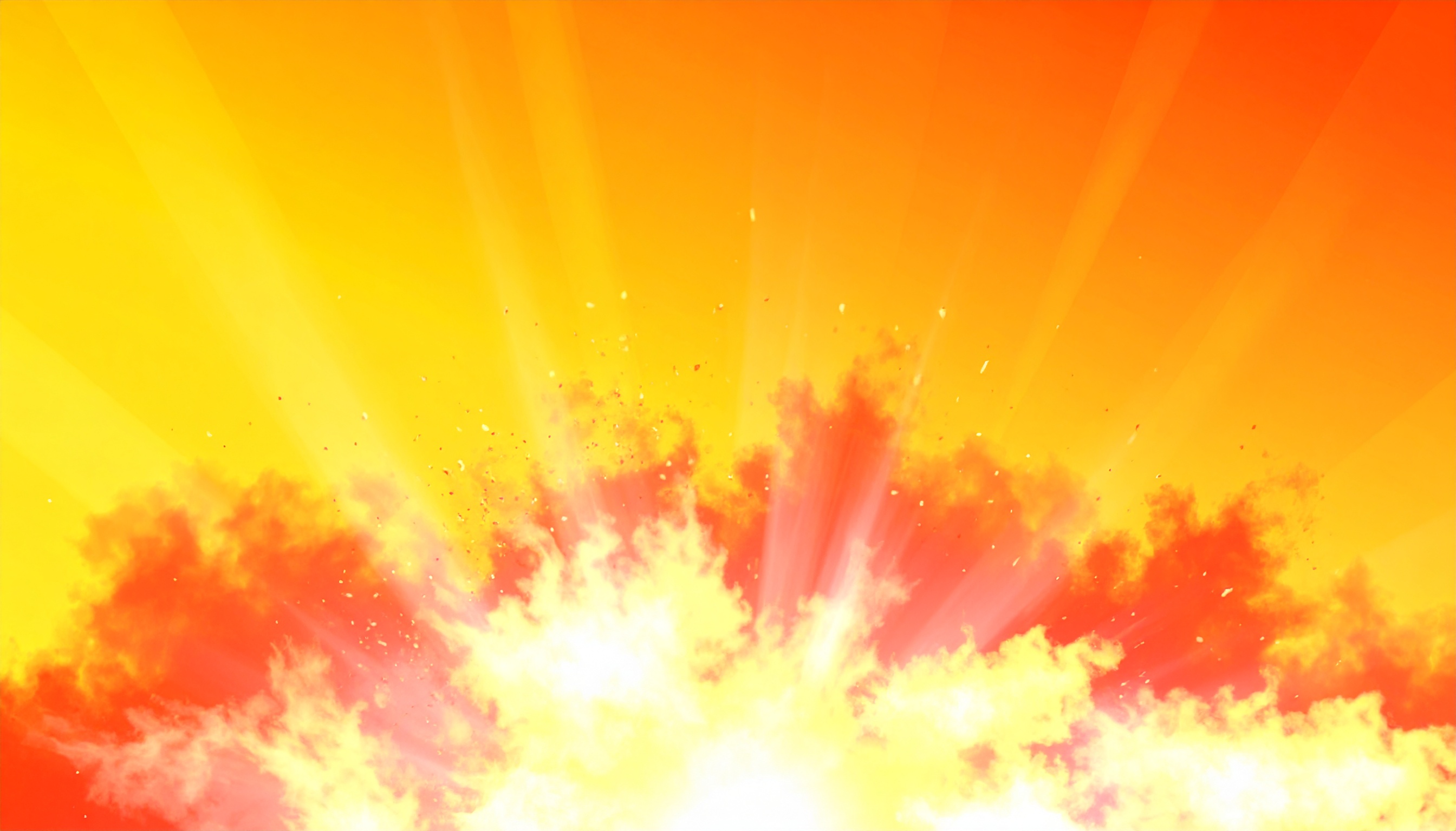 炎と爆発のシンプルな背景イラスト