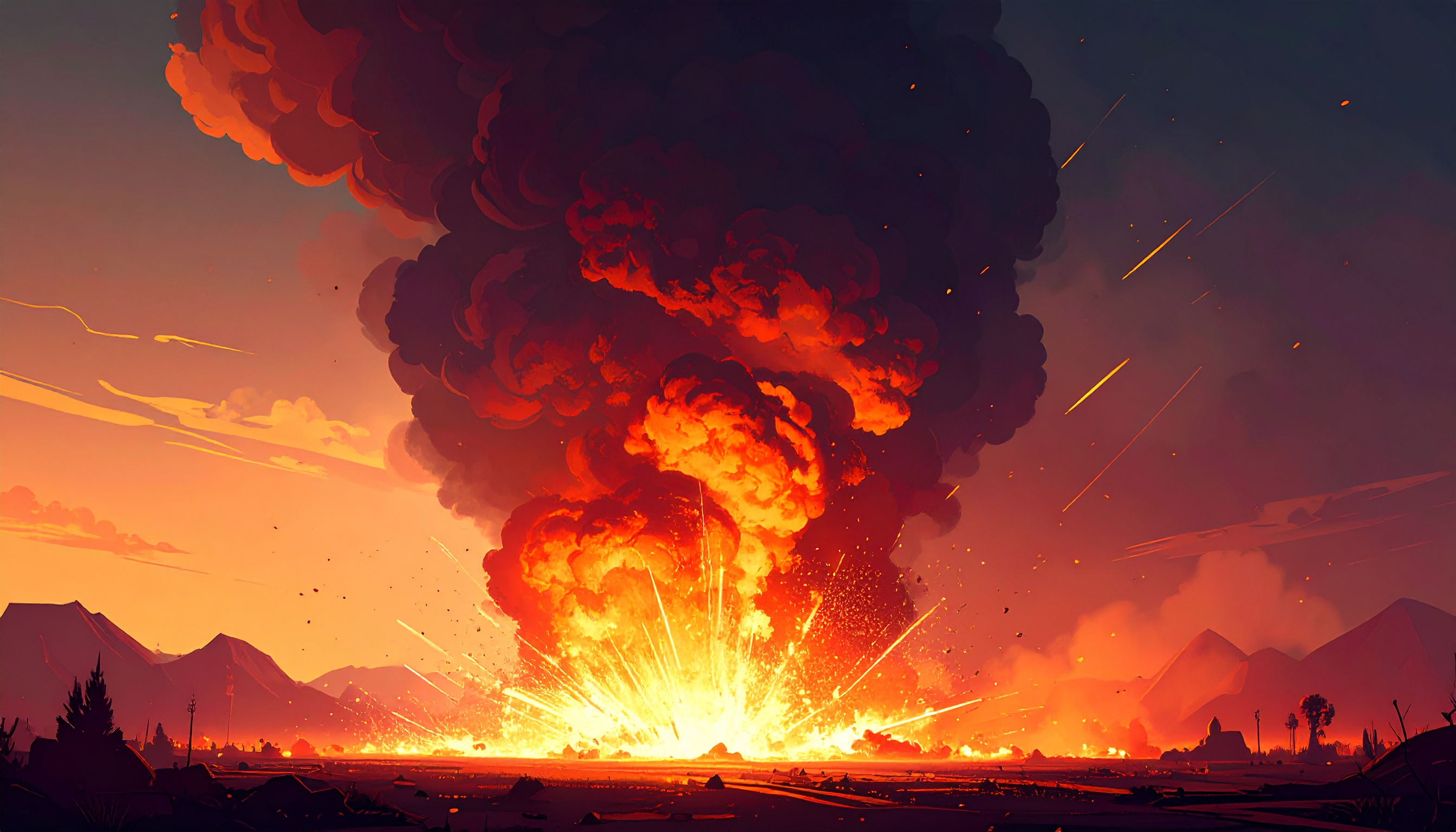 爆発の高画質な背景イラスト