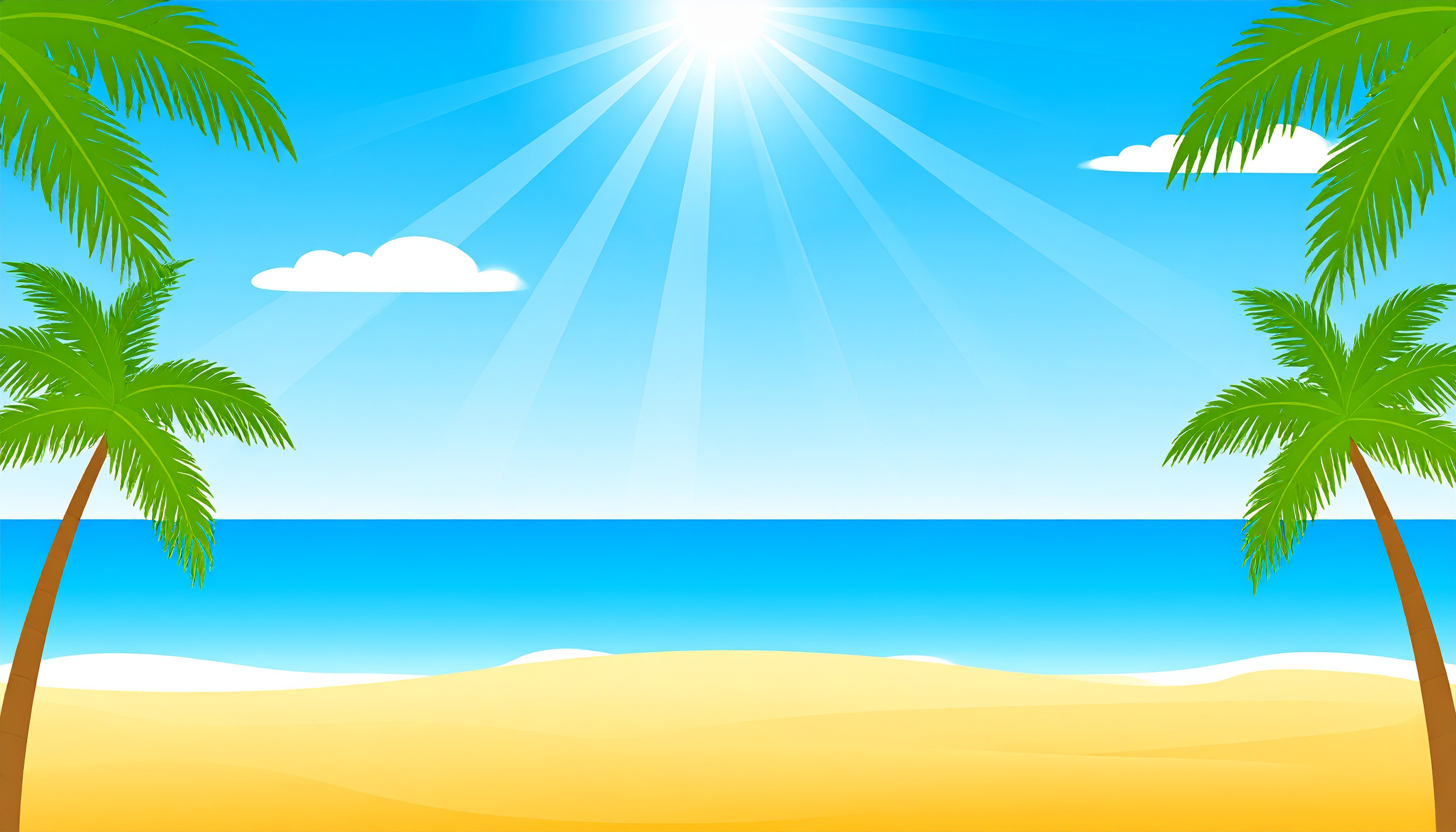 夏の海のシンプルな背景イラスト