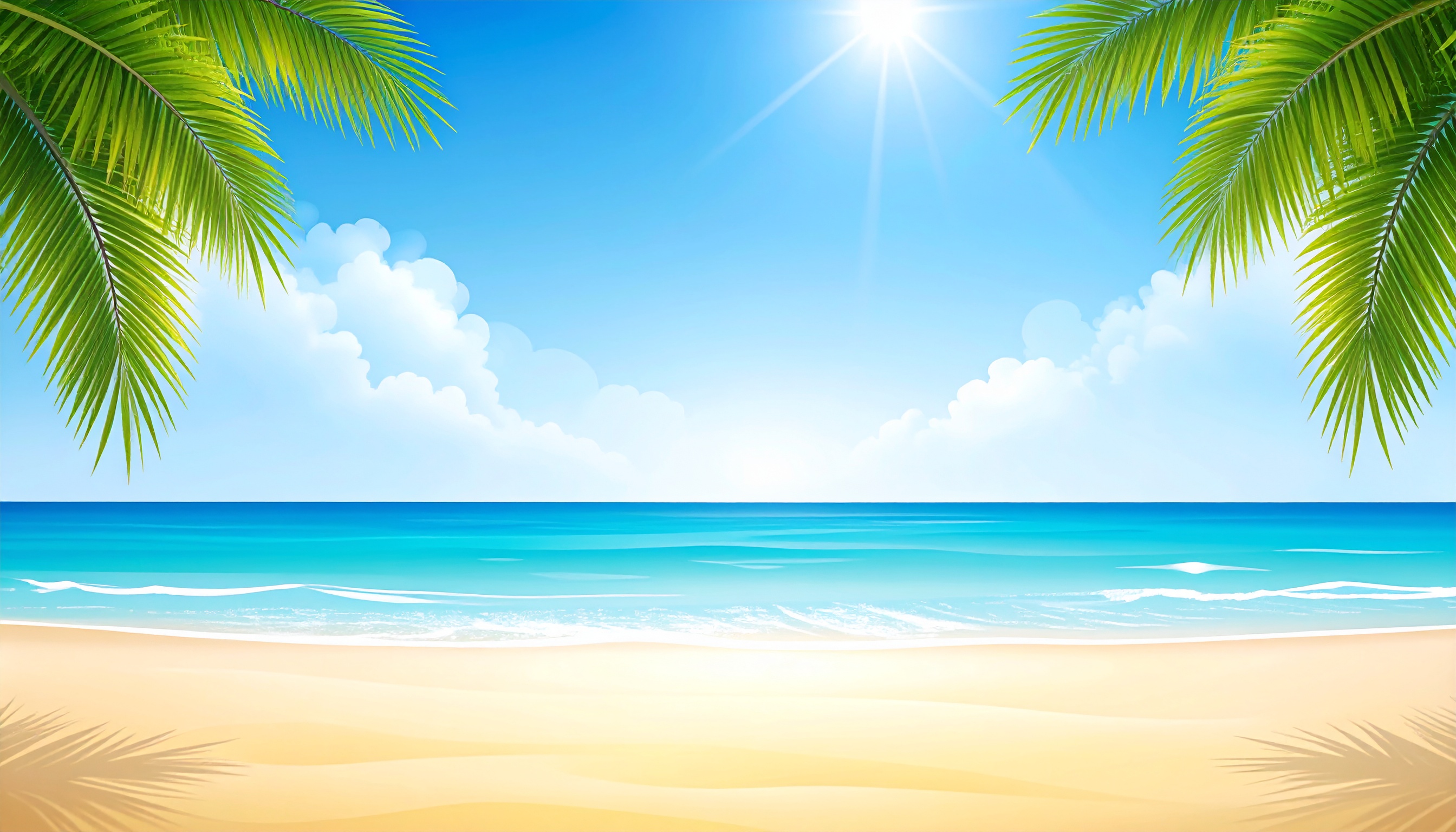 夏の海のきれいな背景イラスト
