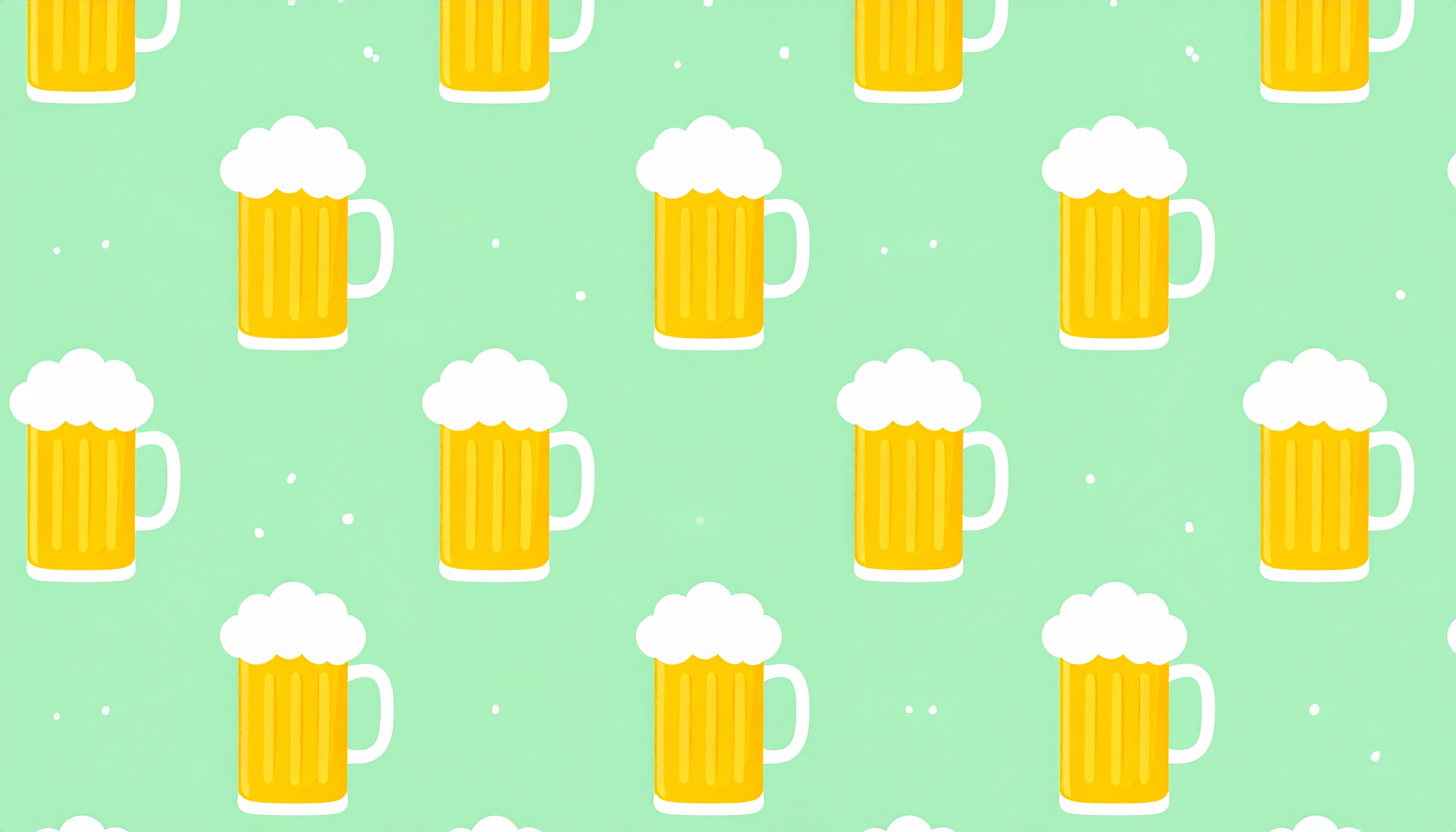 ビールのパターン背景フリー素材（緑）