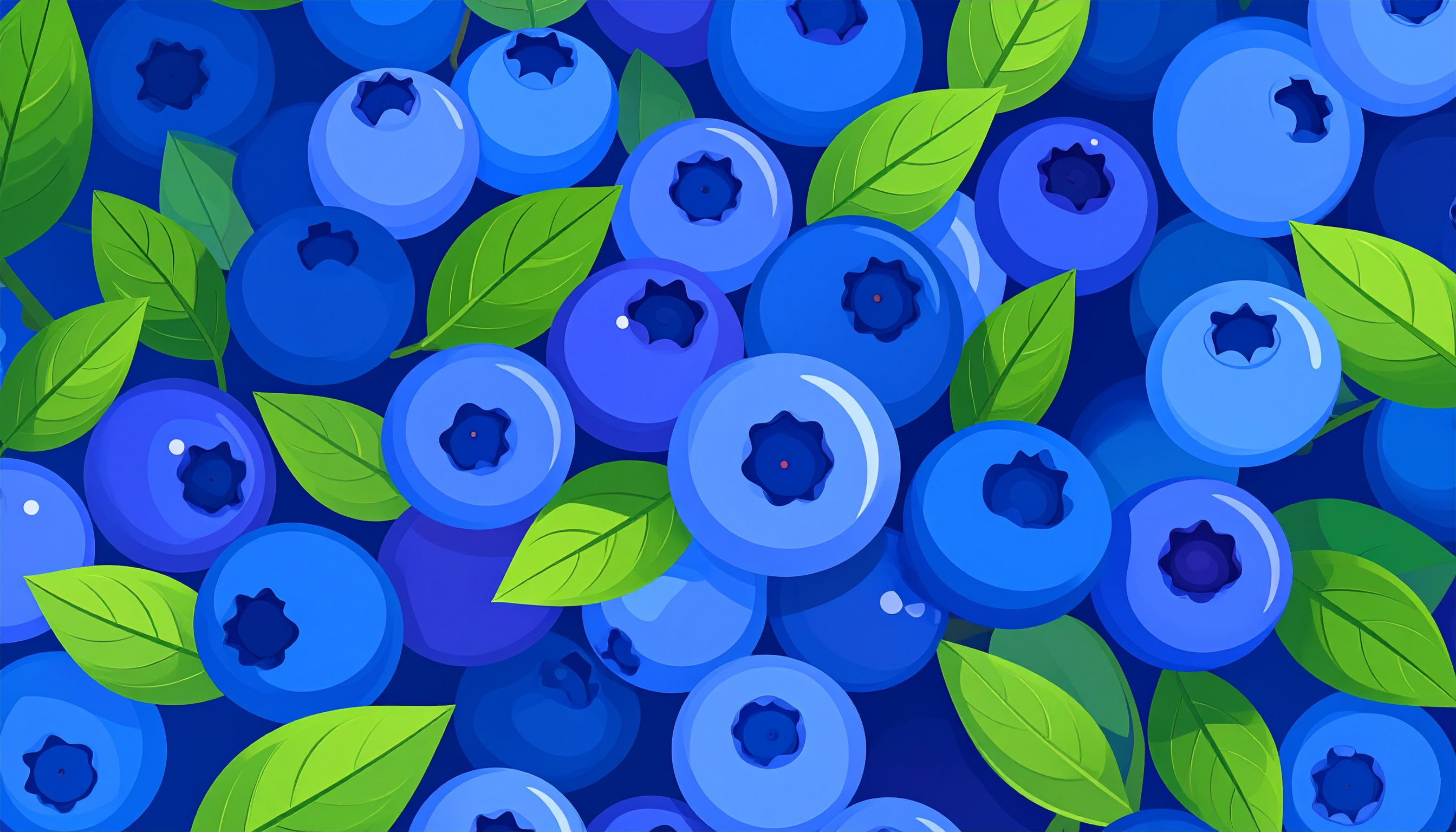 ブルーベリーで埋め尽くされた背景イラスト