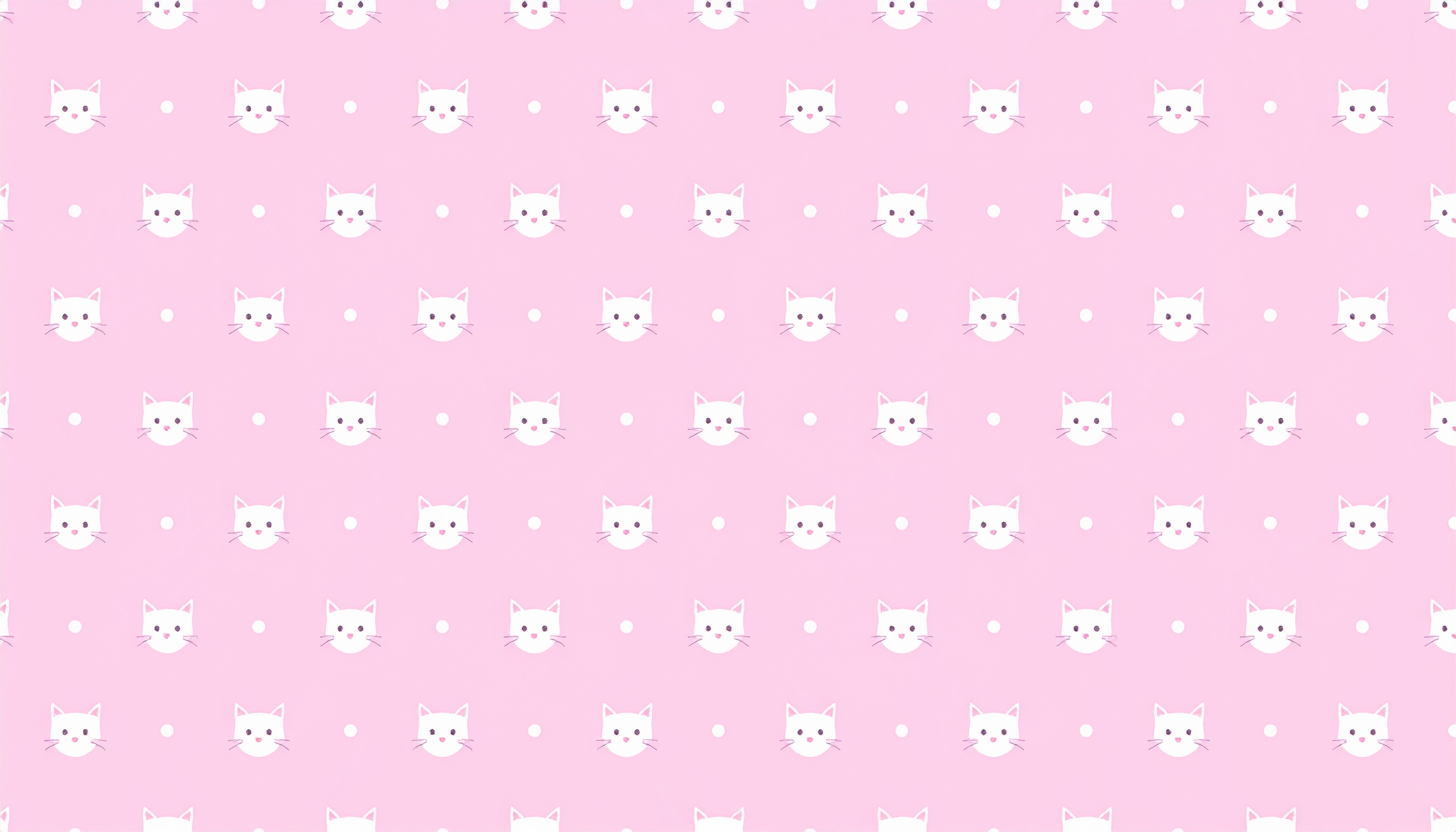 猫のかわいいパターン背景イラスト（ピンク）