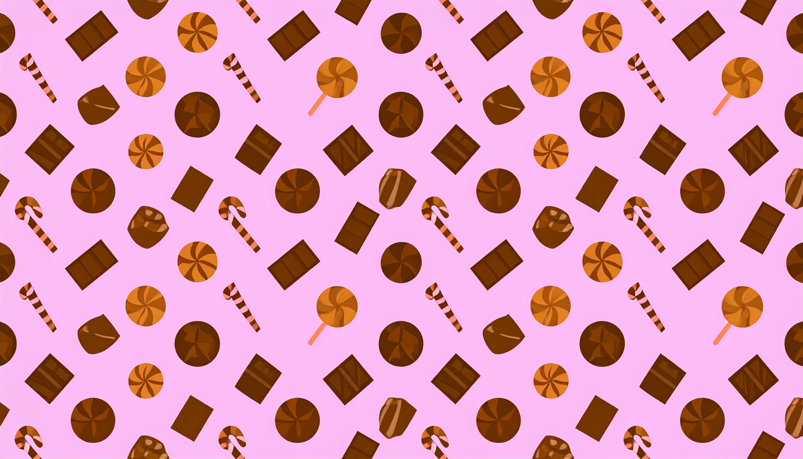 お菓子とチョコレートのイラスト背景パターン素材