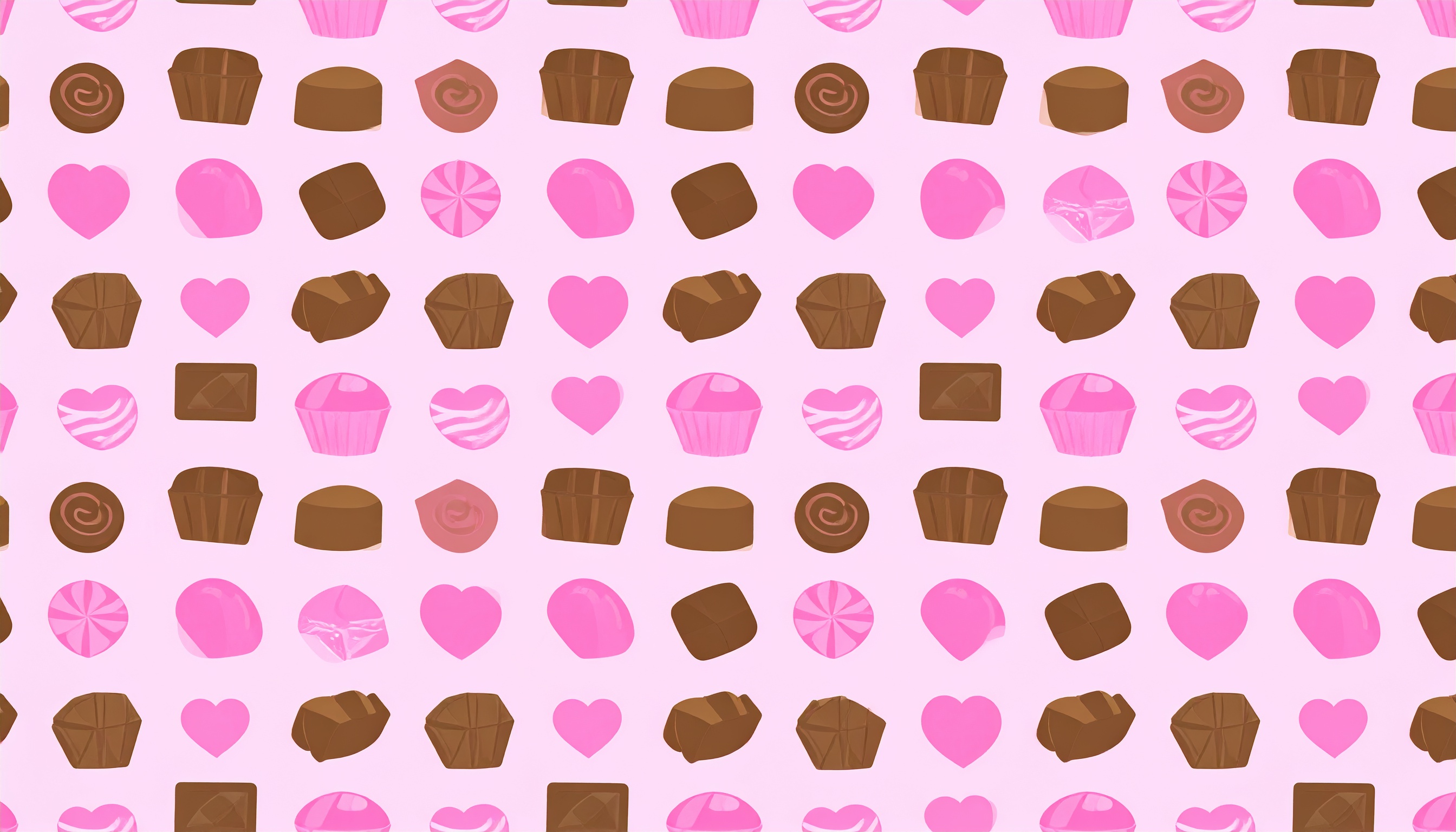 チョコレートとピンクチョコのかわいい背景素材