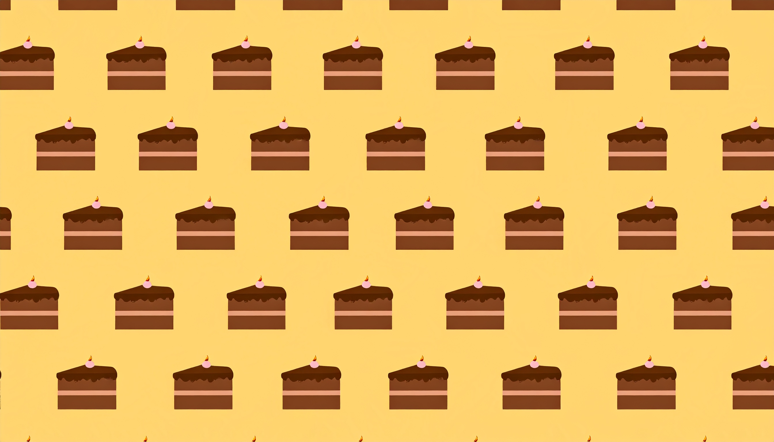 カットされたチョコケーキのイラストパターン背景
