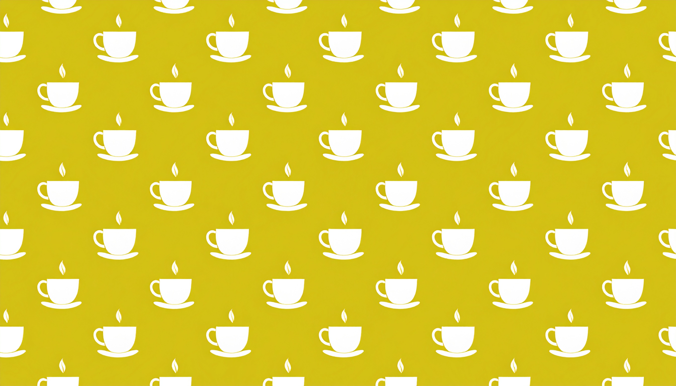 コーヒーのパターン背景（落ち着いた黄色）