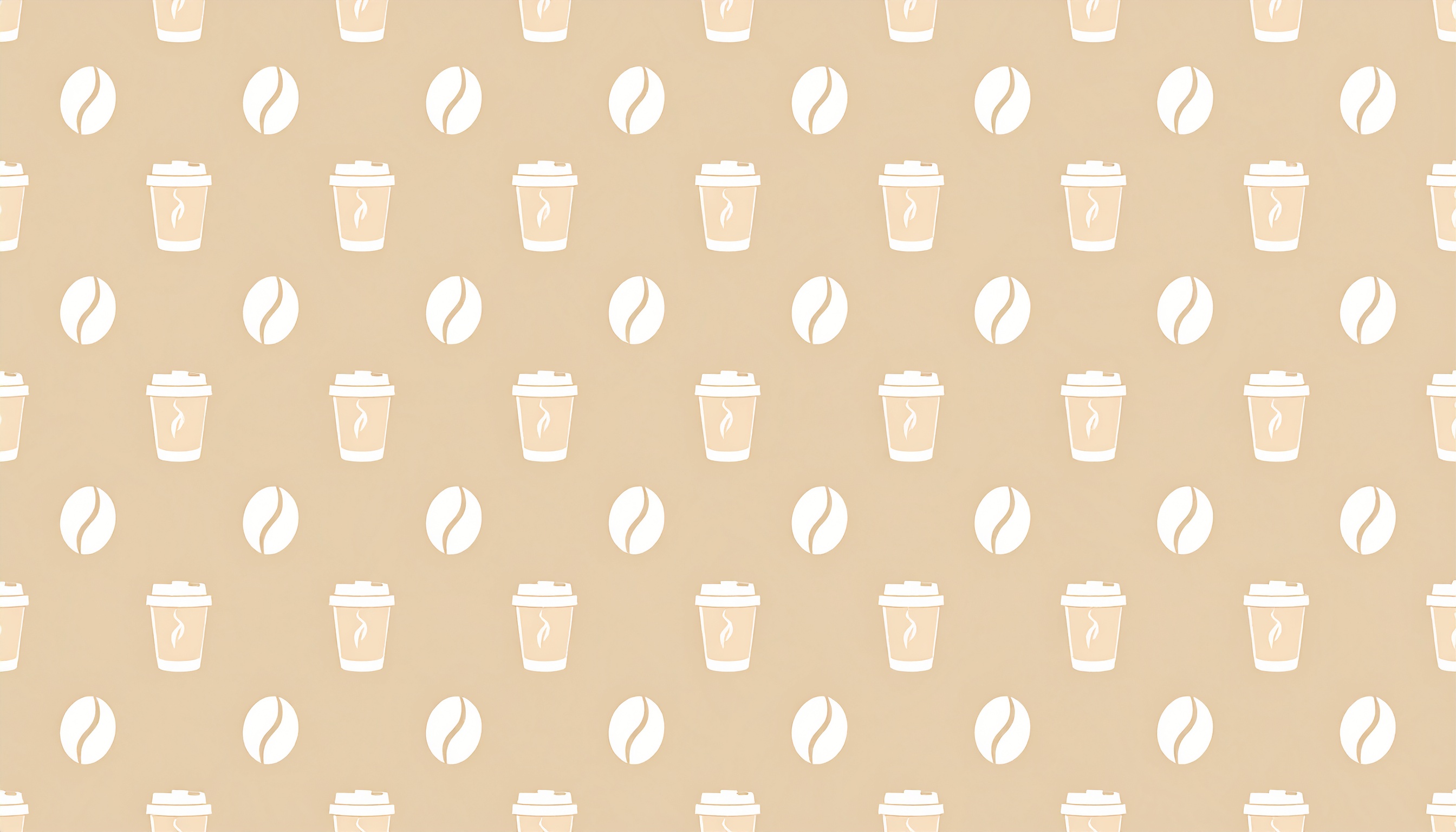 コーヒー豆とモックアップコーヒーの背景イラスト