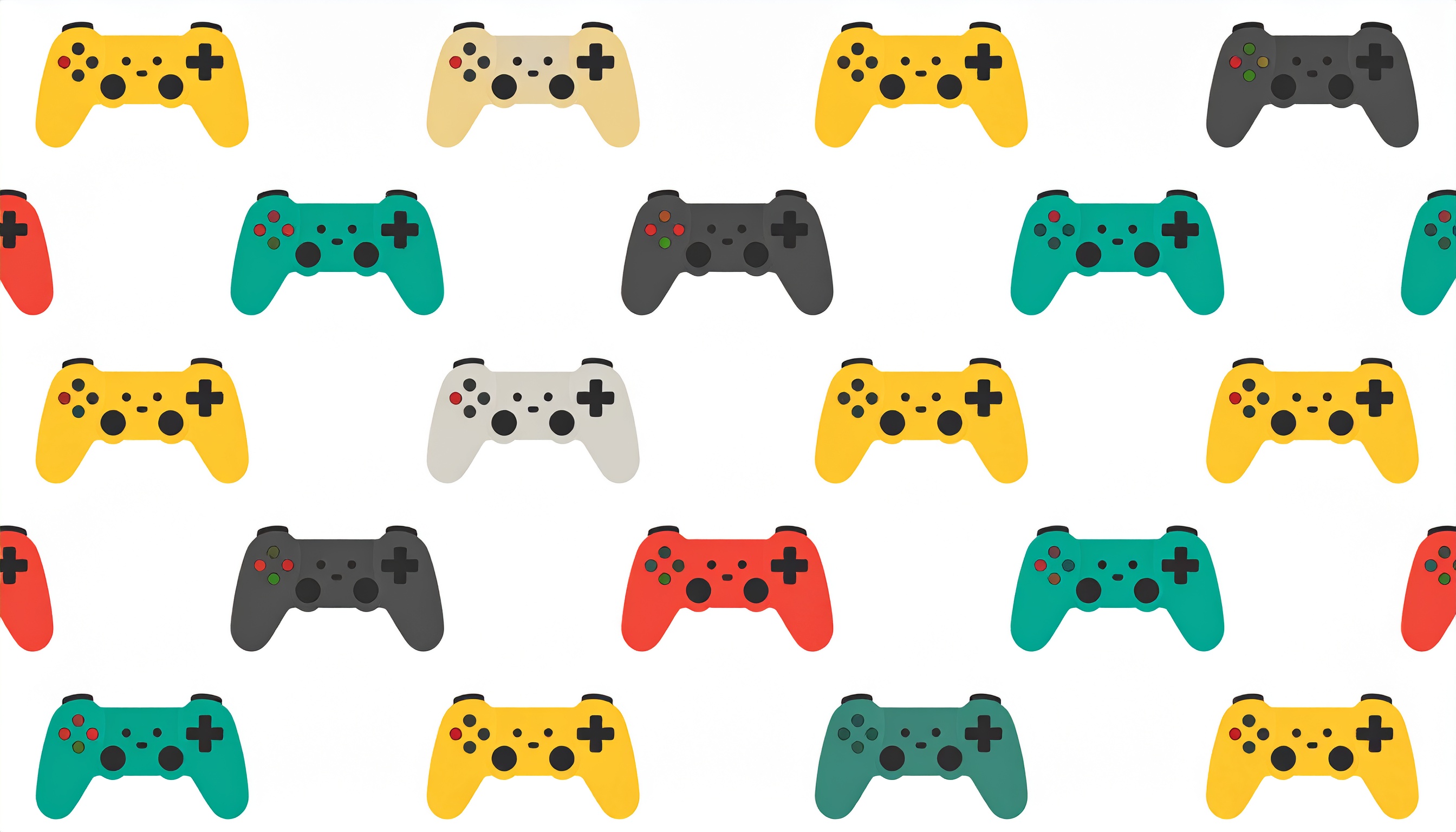 カラフルなゲームコントローラの背景フリー素材