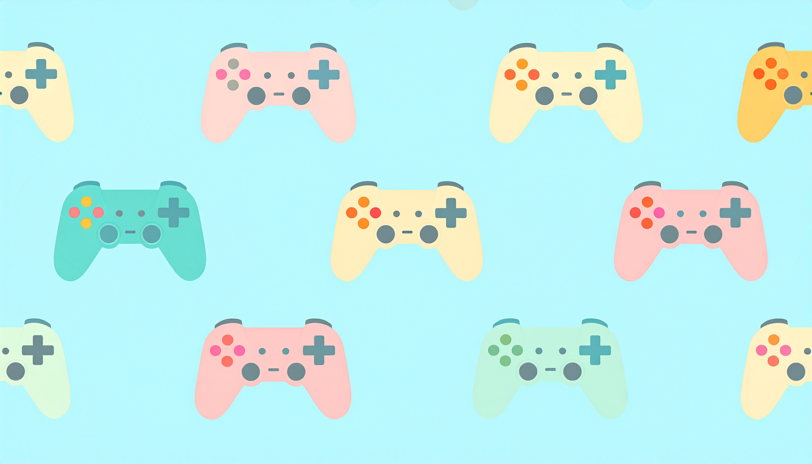 パステルなゲームコントローラの背景イラスト