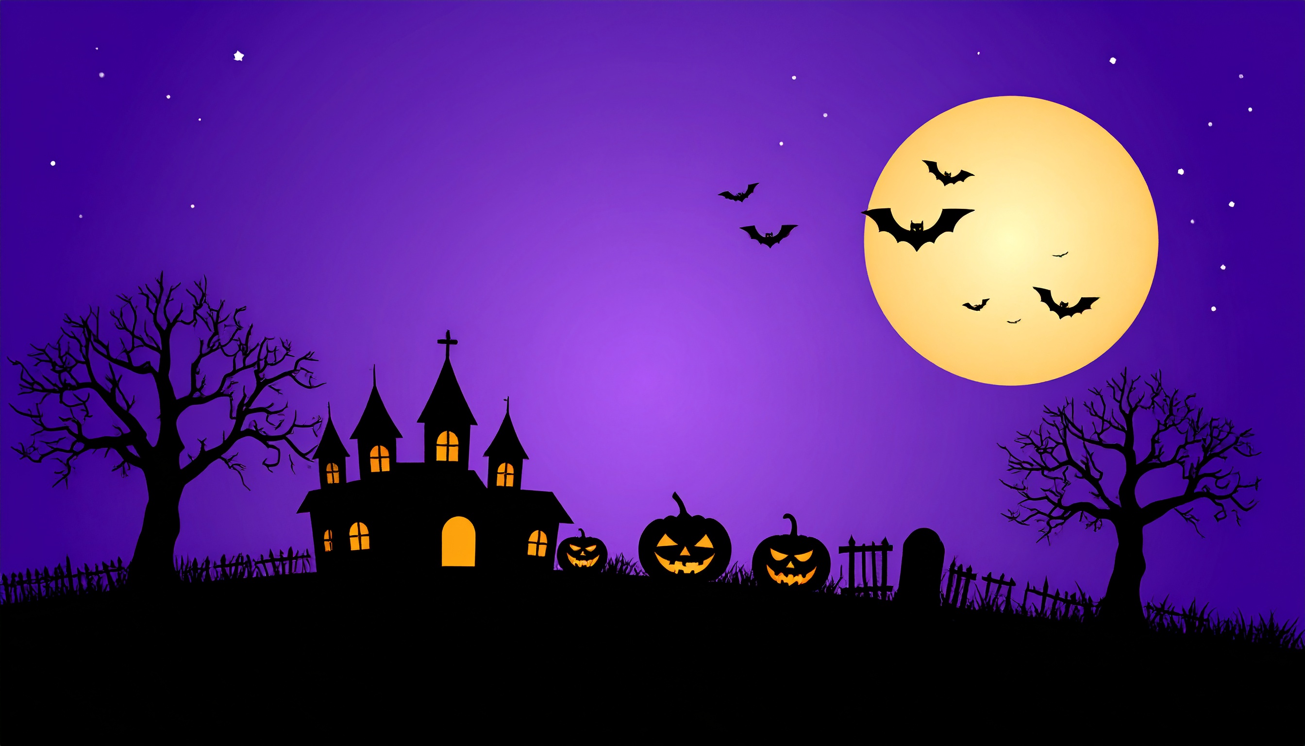 ハロウィンの背景イラスト（紫色）