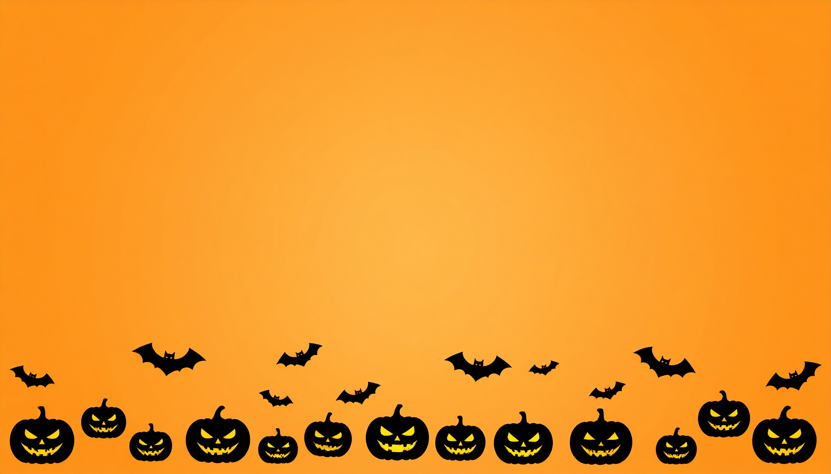 ハロウィンの無地背景イラスト（オレンジ）