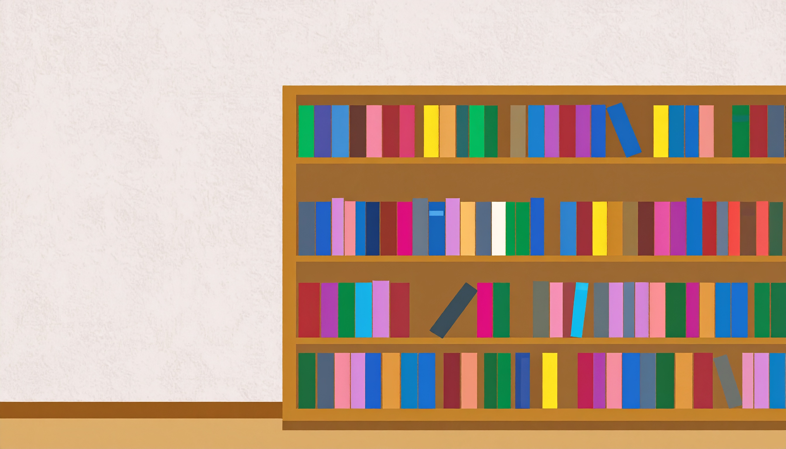 壁と本棚の背景イラスト