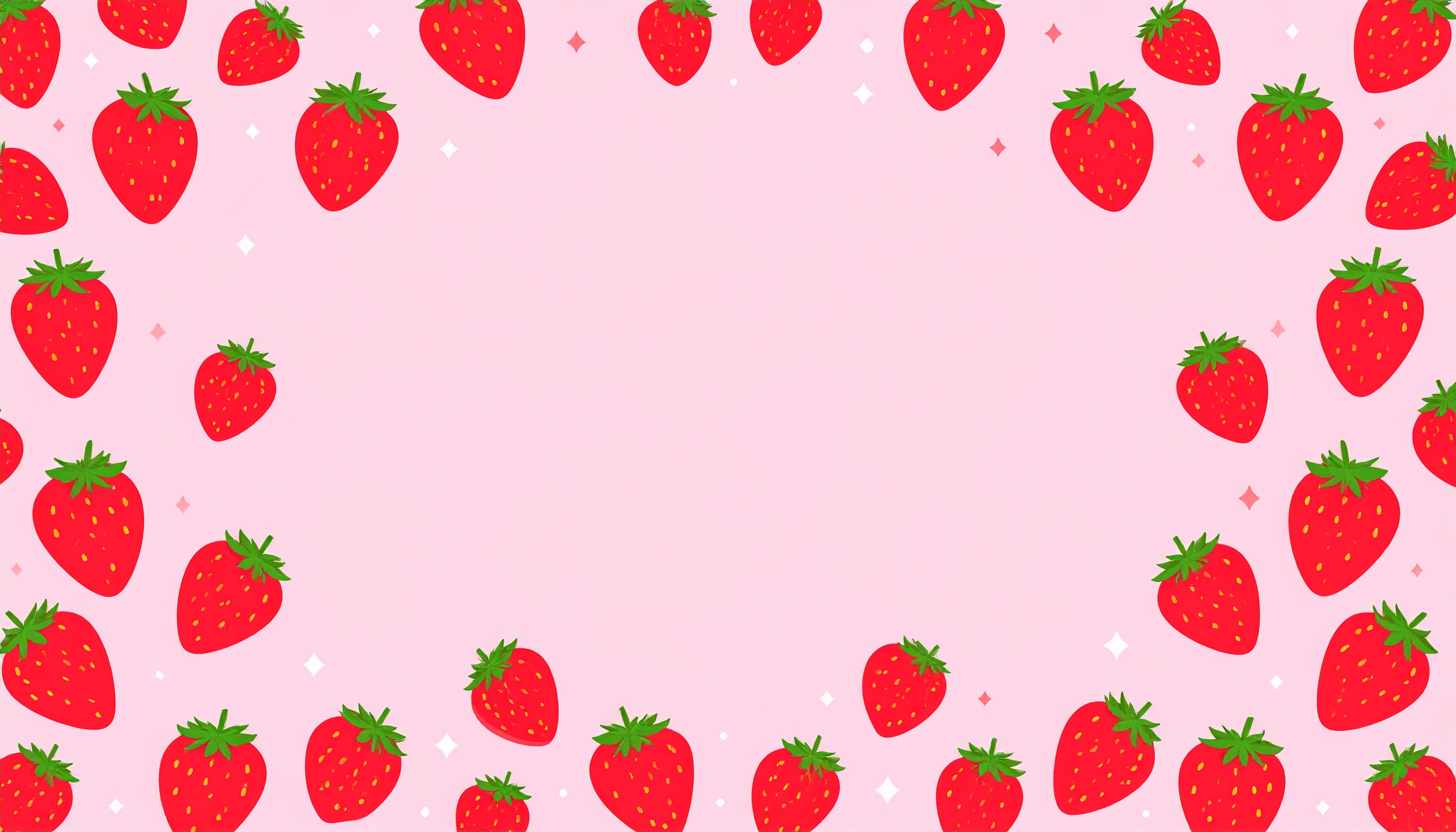 いちごのかわいい背景イラストフリー素材