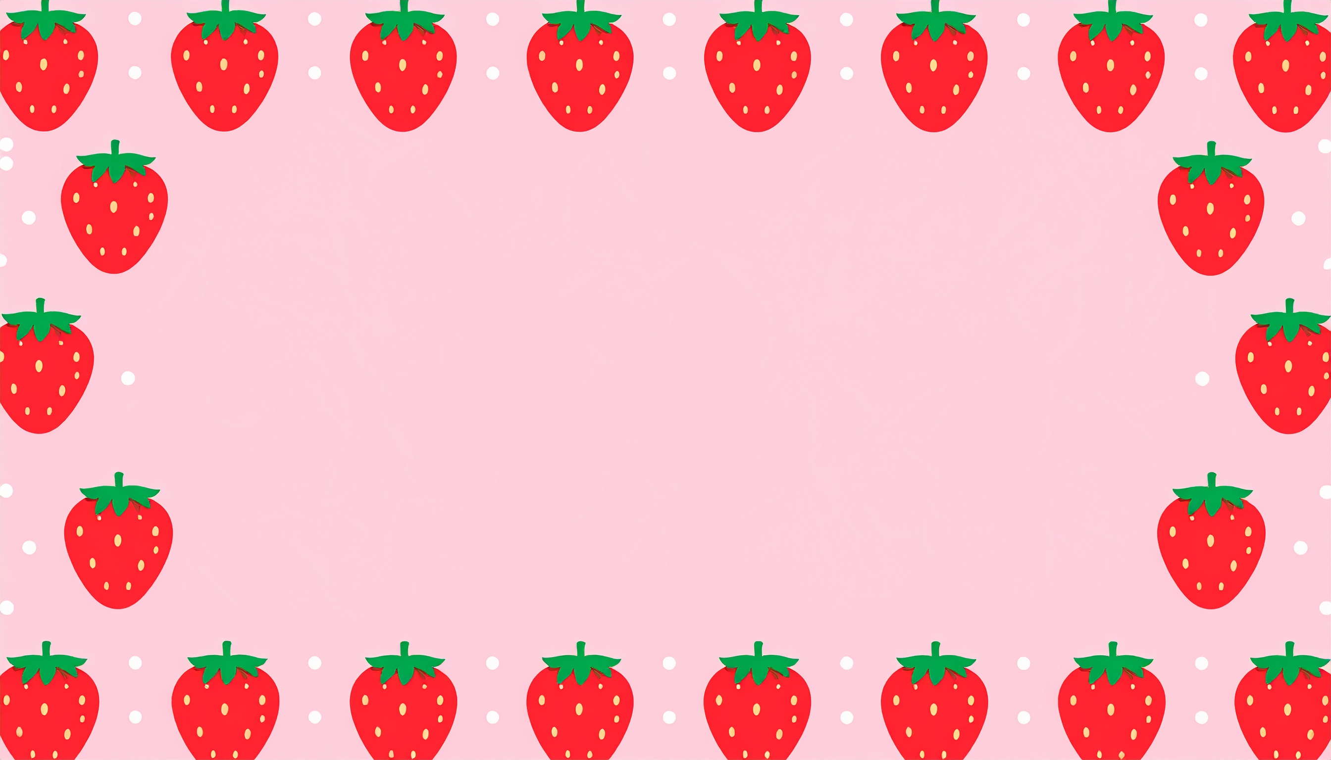 苺のかわいい背景イラストフリー素材