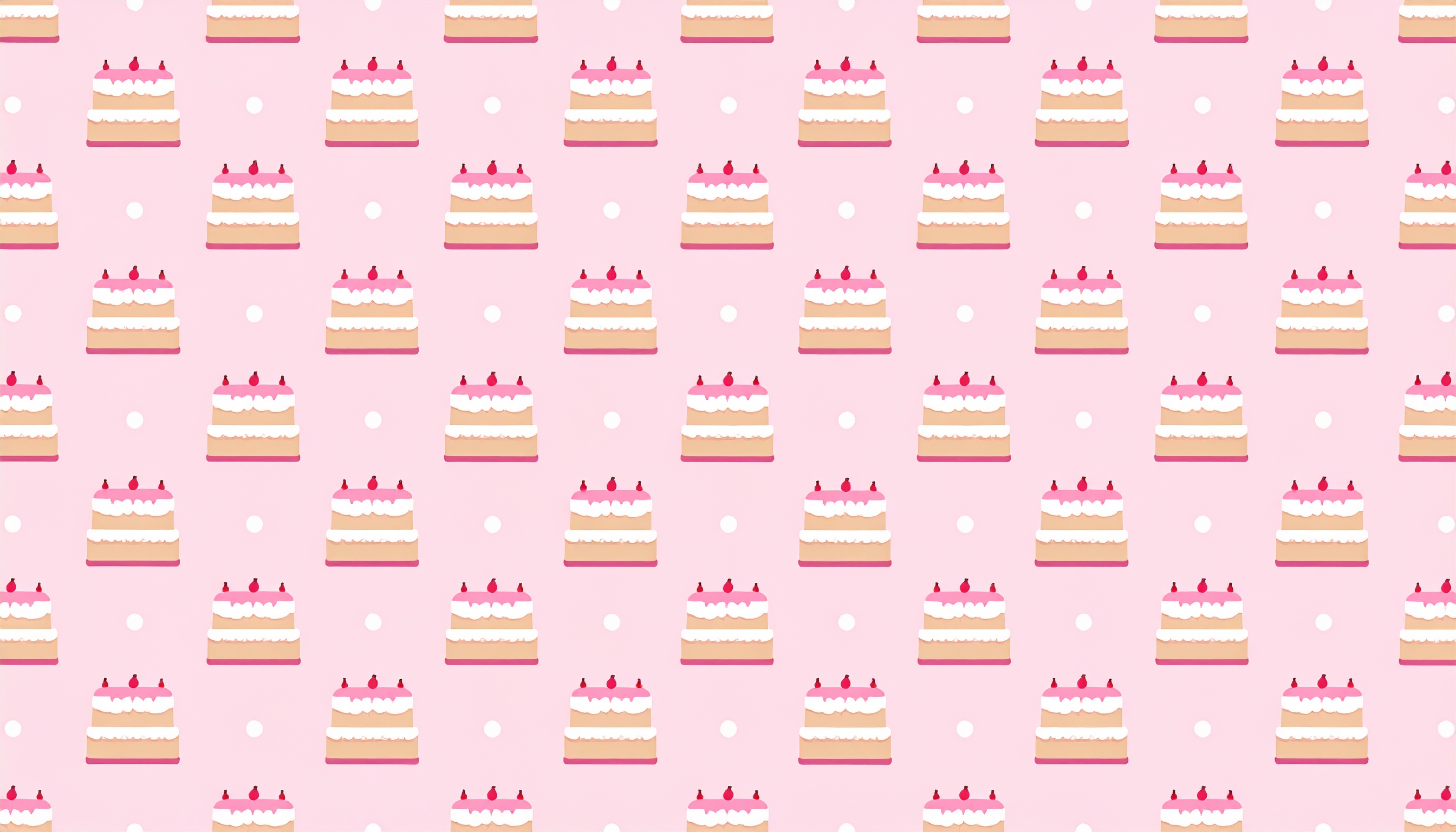 苺のケーキのかわいいパターン背景フリー素材
