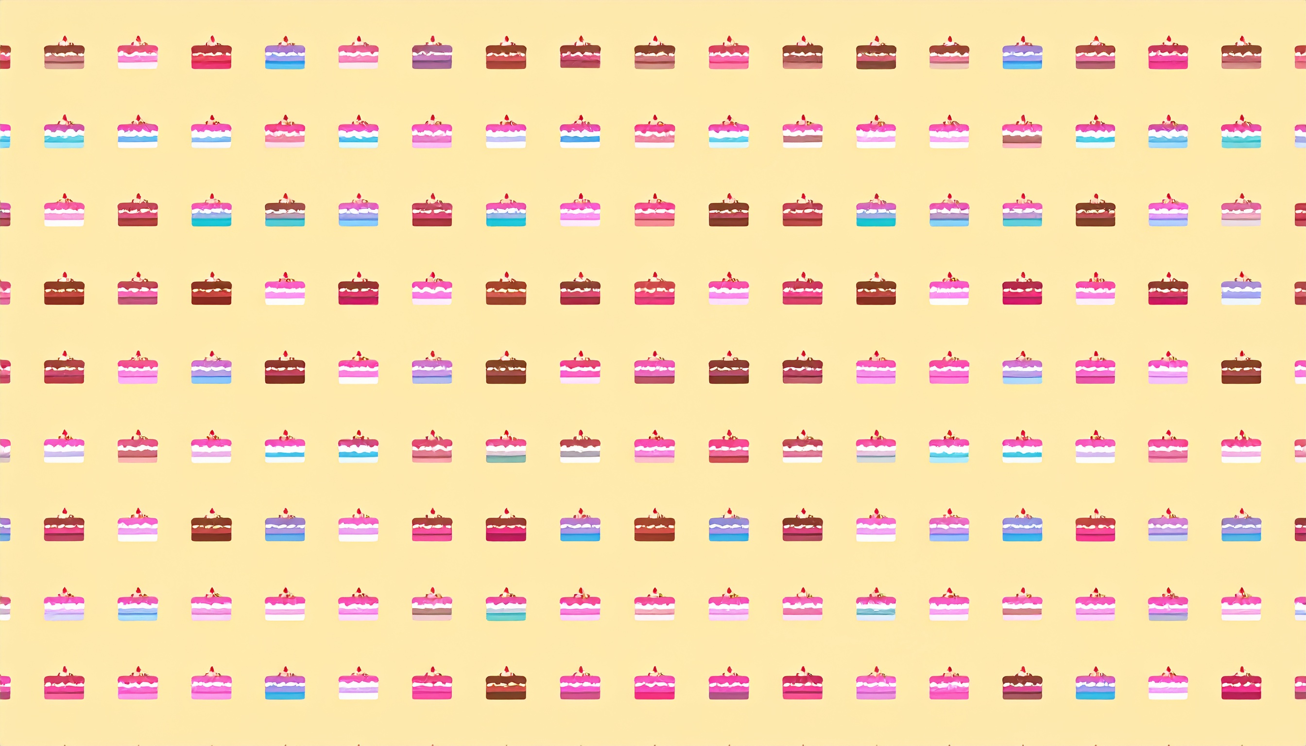 カラフルなケーキのパターン背景フリー素材