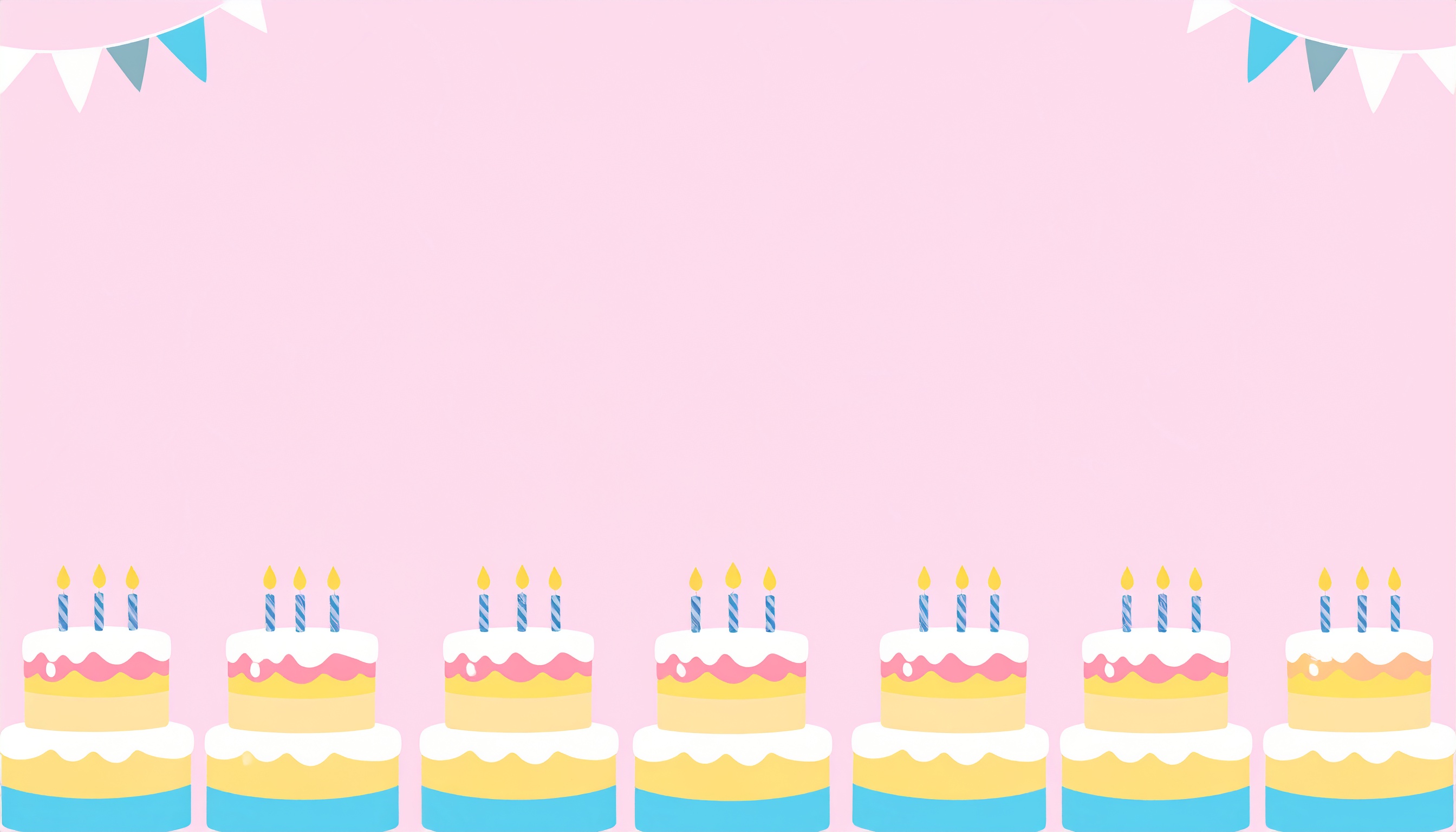 誕生日を祝うケーキの背景イラスト（ピンク）