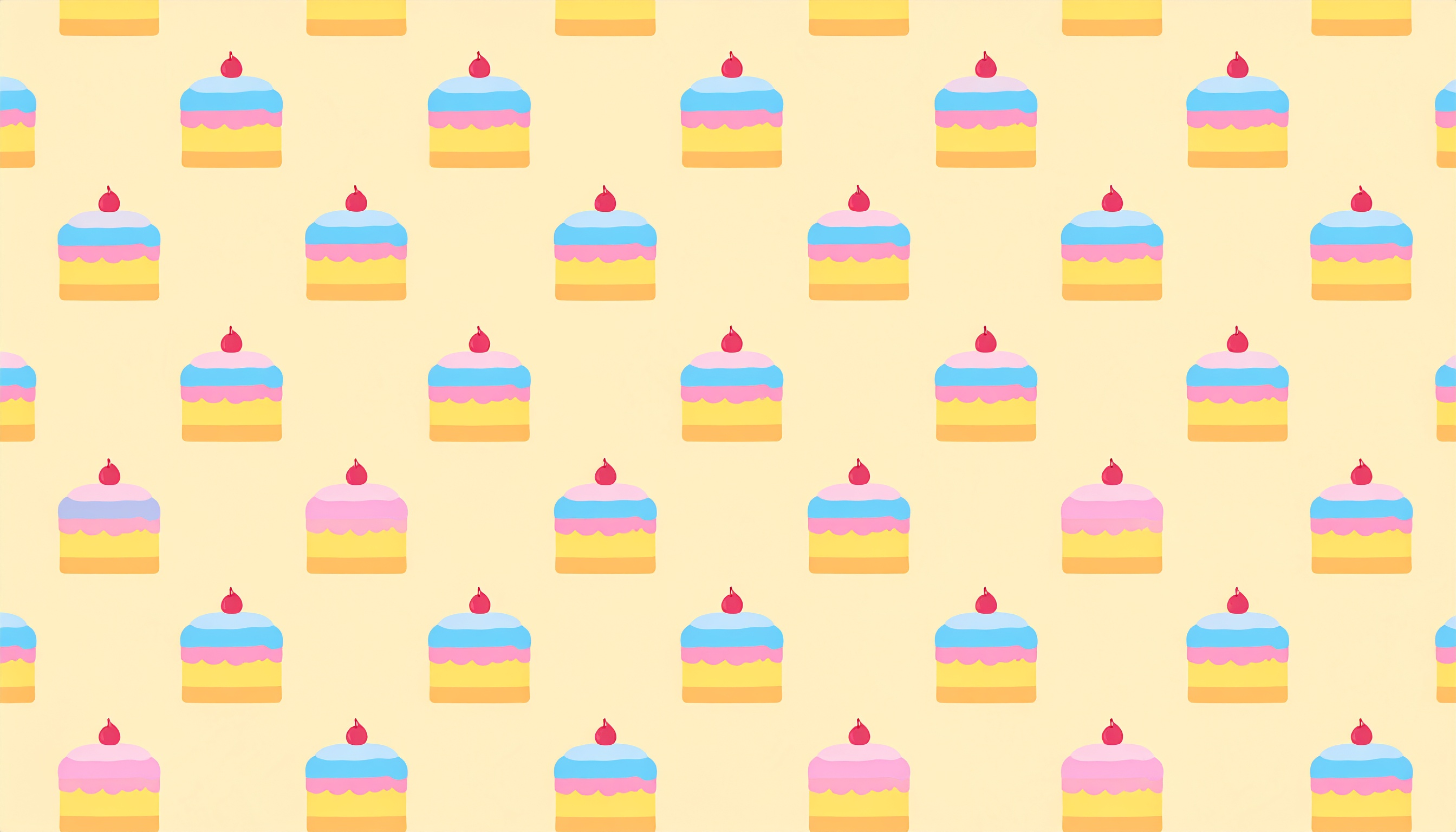 ポップなケーキの背景イラストパターン