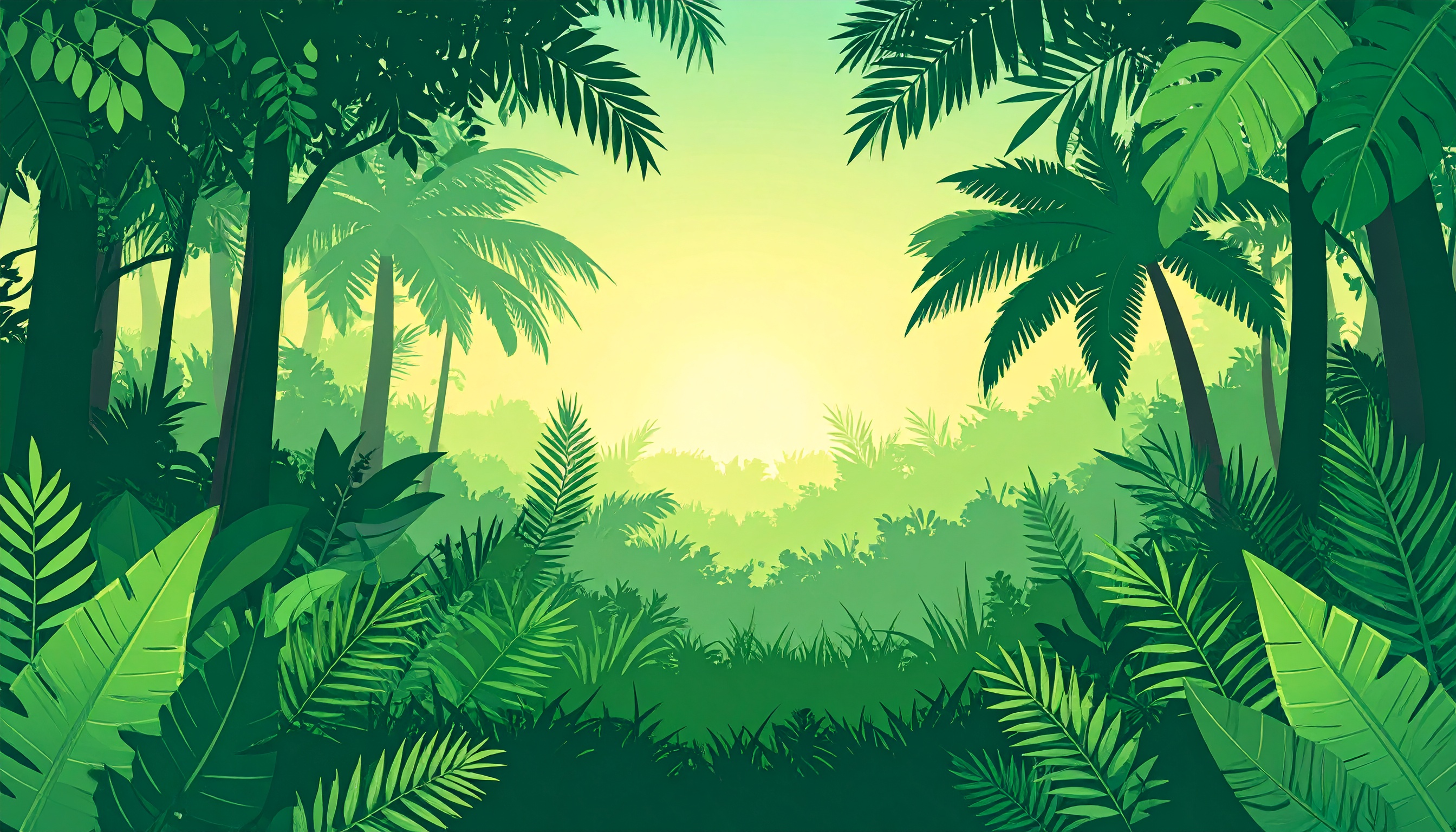 ジャングル・自然の背景イラスト