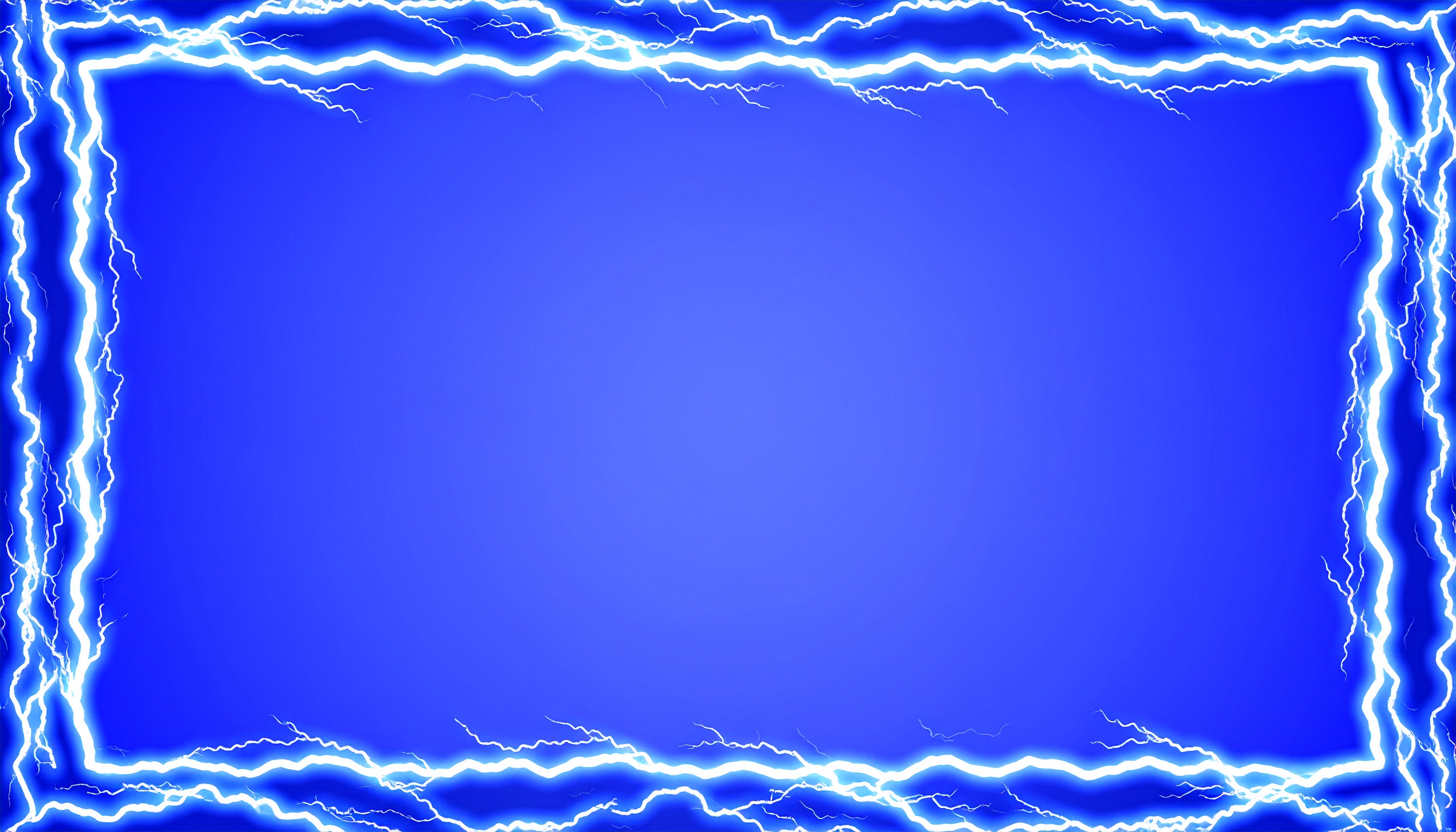 雷のかっこいいフレーム風背景イラスト（青色）