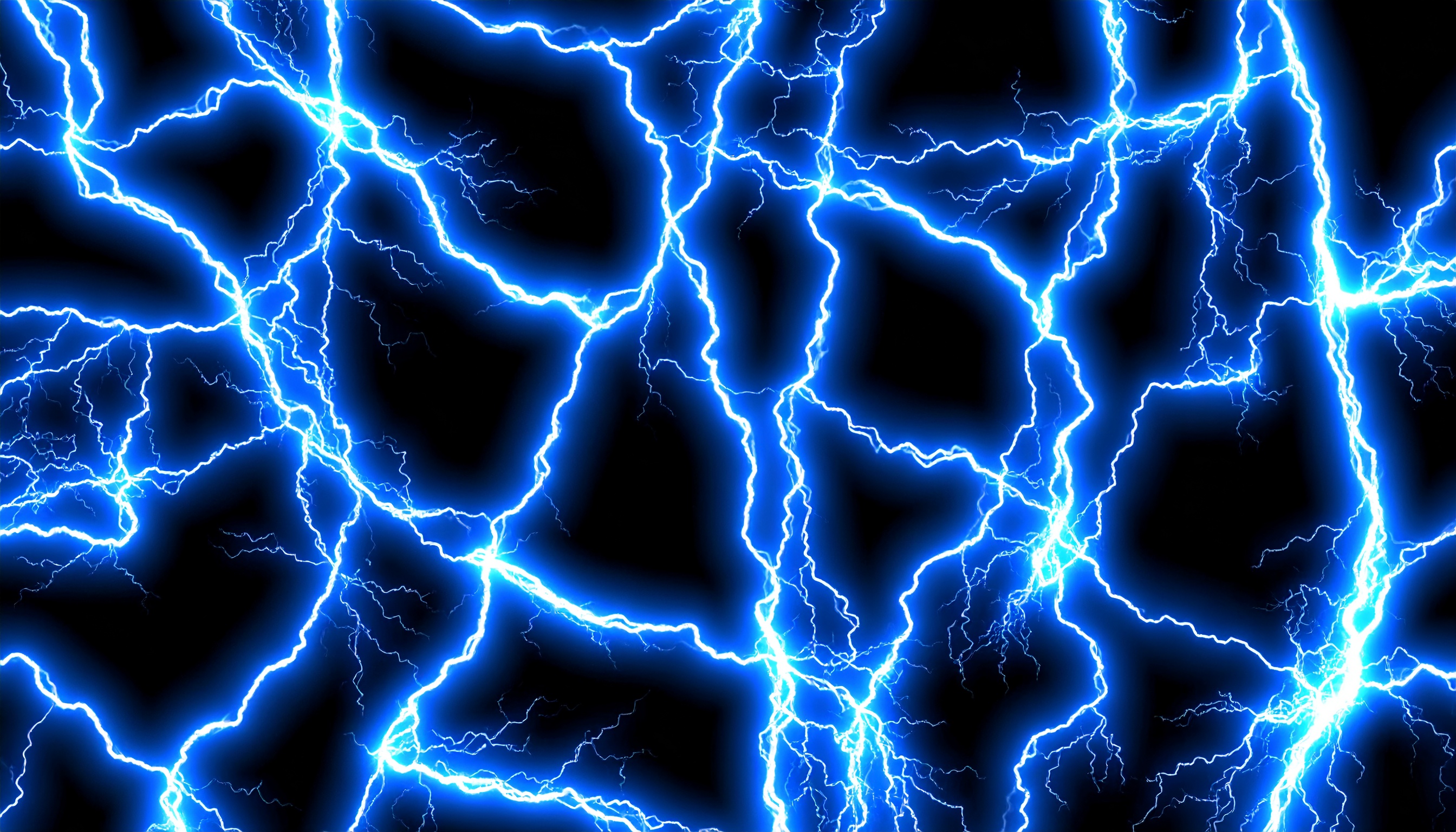 雷エフェクトの背景イラスト（青色）