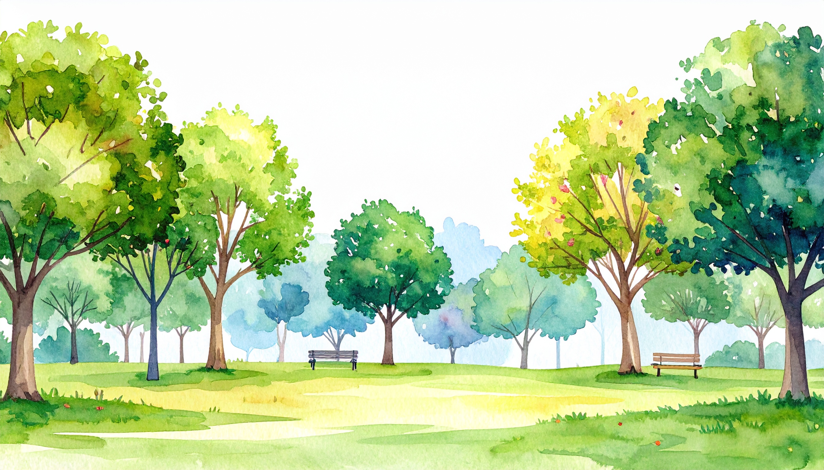 公園のシンプルな風景イラスト