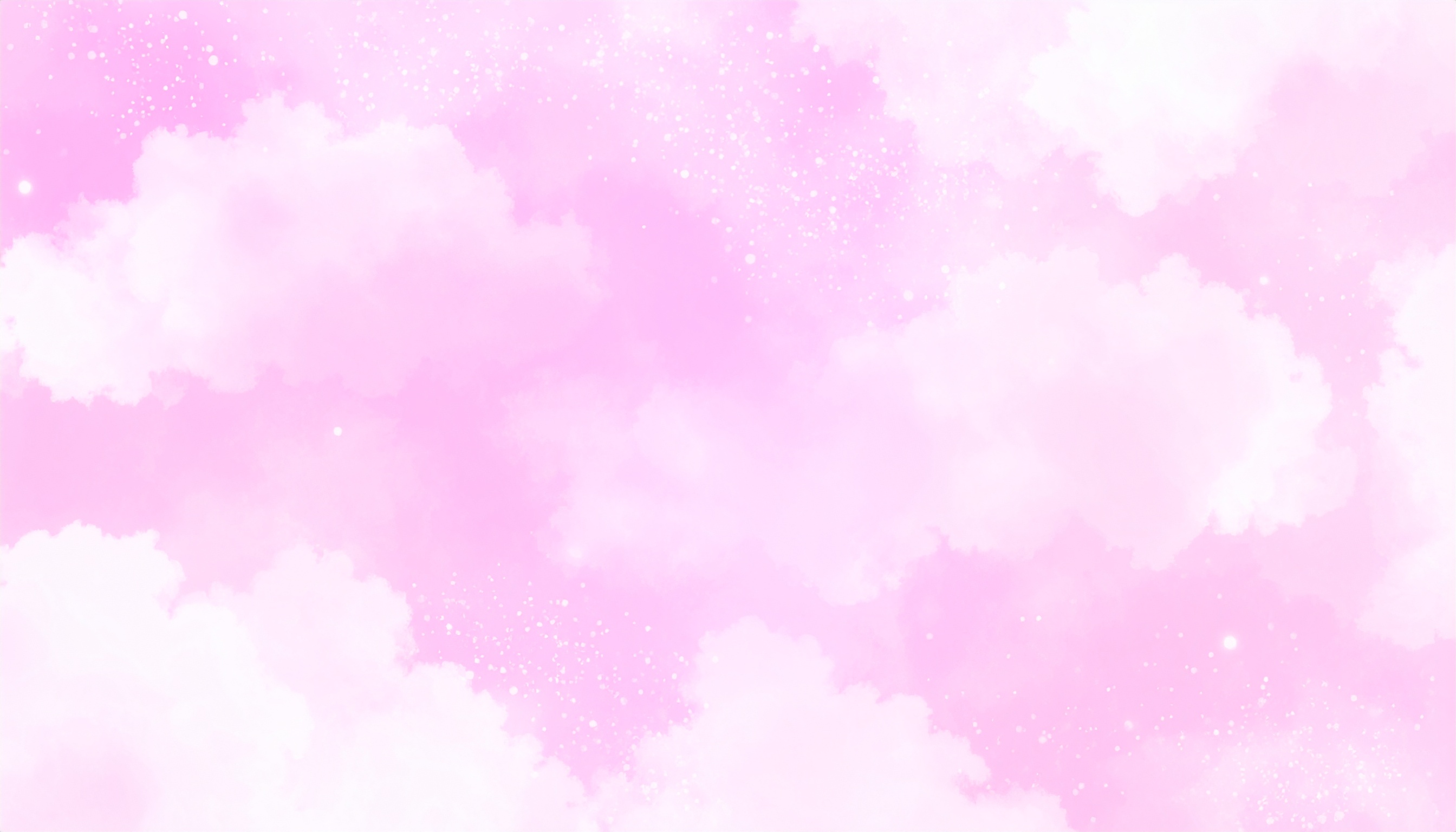 パステルピンクのふわふわ雲がかわいい背景フリー素材