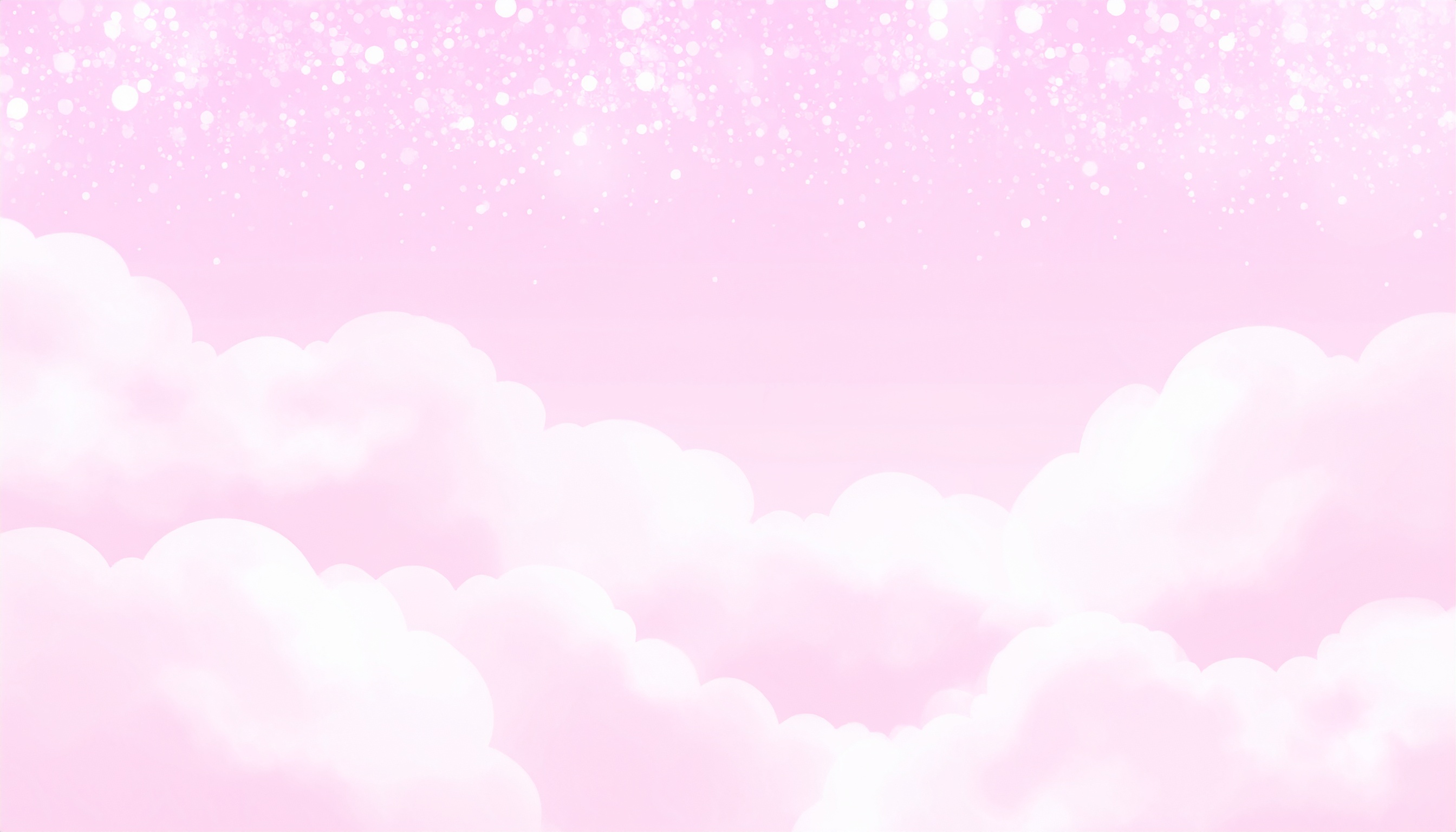パステルピンクのふわふわ雲の背景イラスト