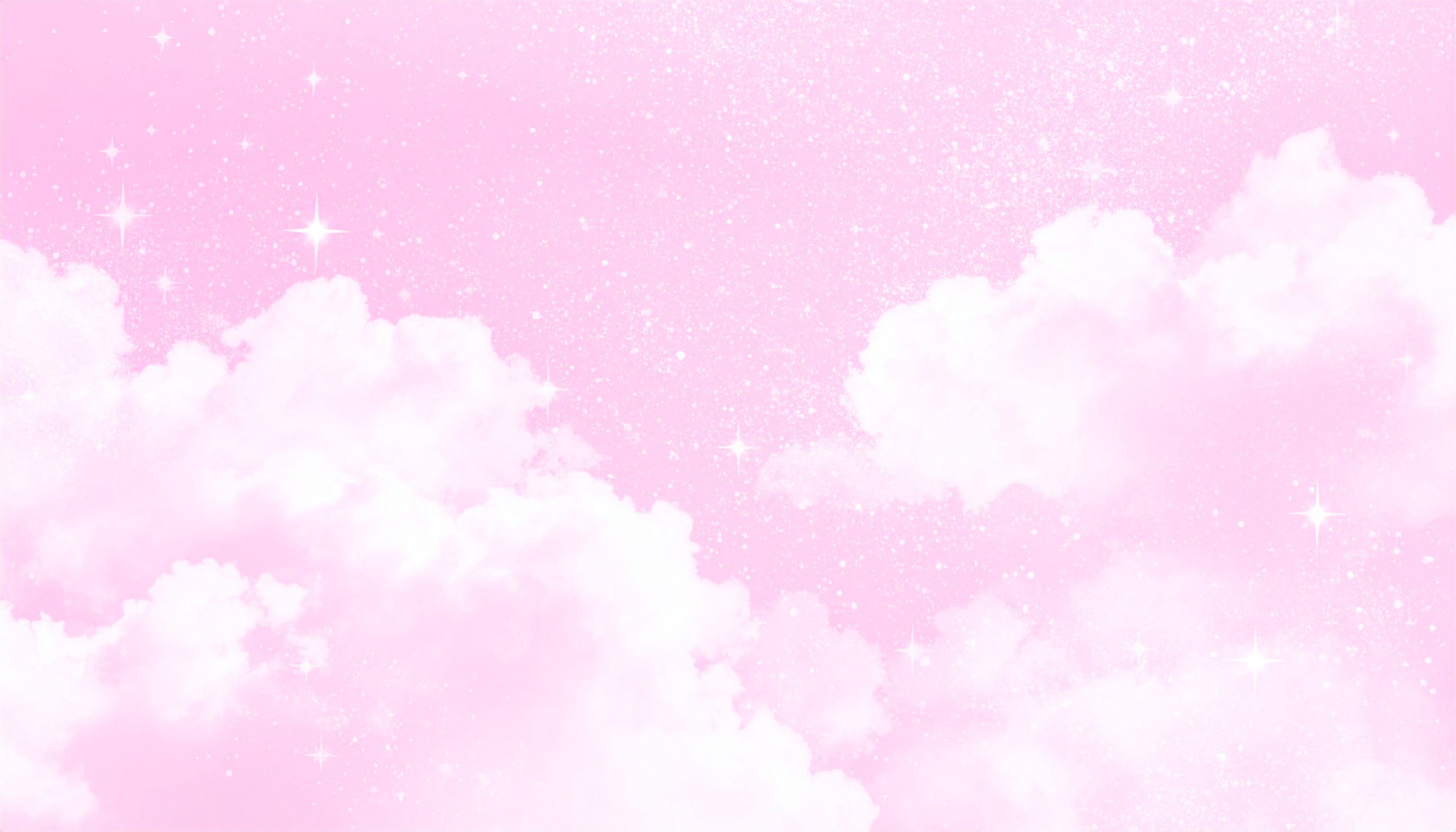 パステルピンクのふわふわ雲の背景フリー素材
