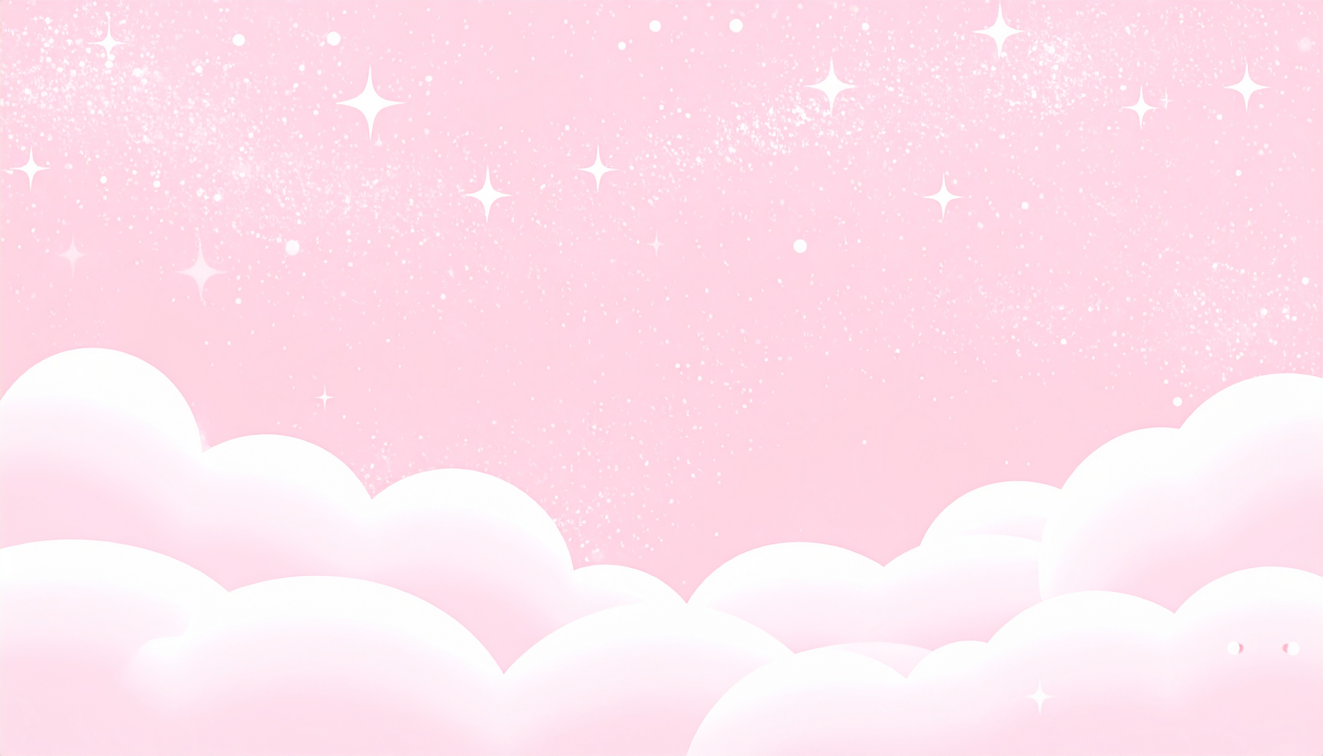 パステルピンクの雲のゆめかわ背景イラスト