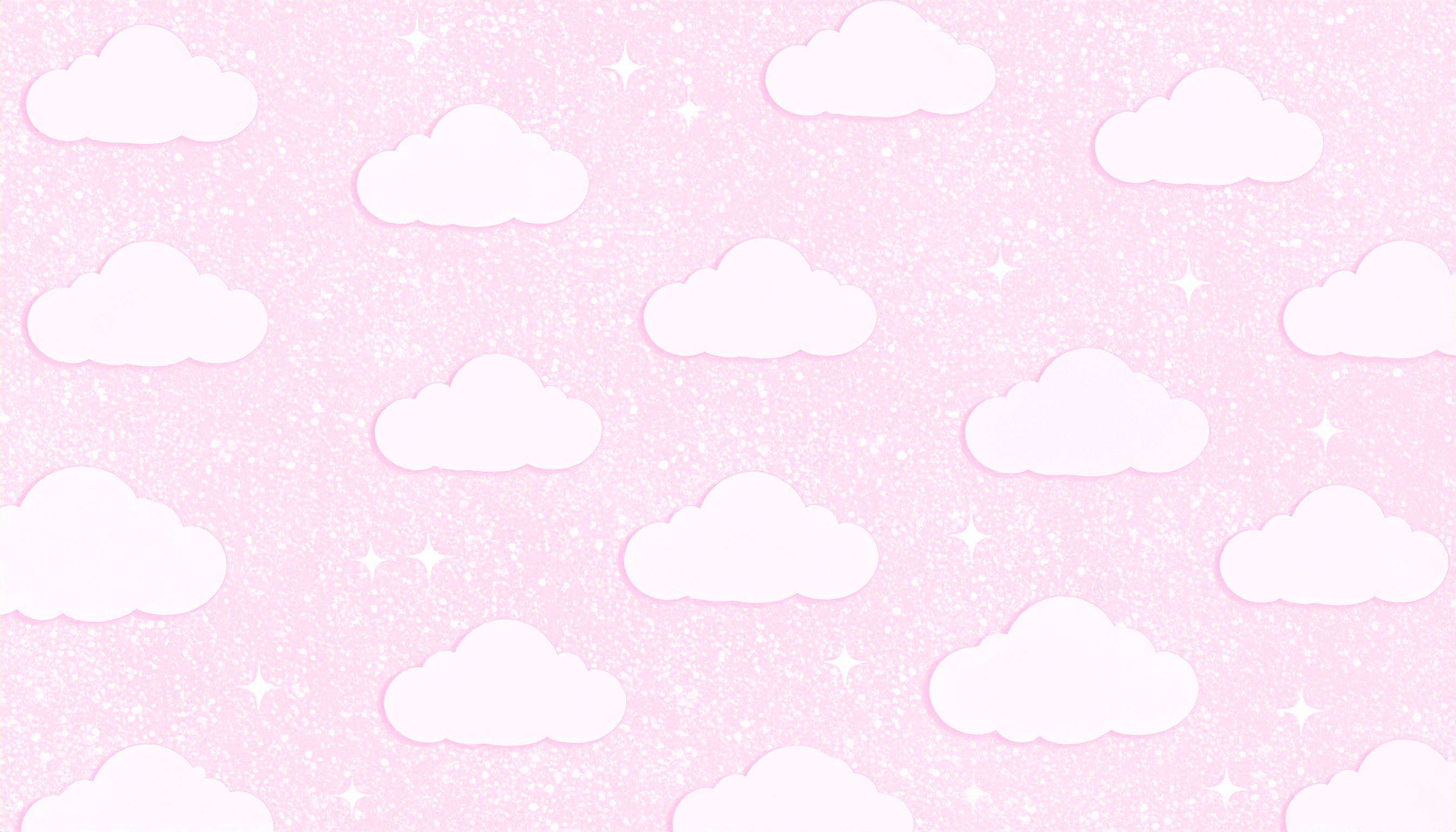 パステルピンクの雲のかわいいパターン背景フリー素材