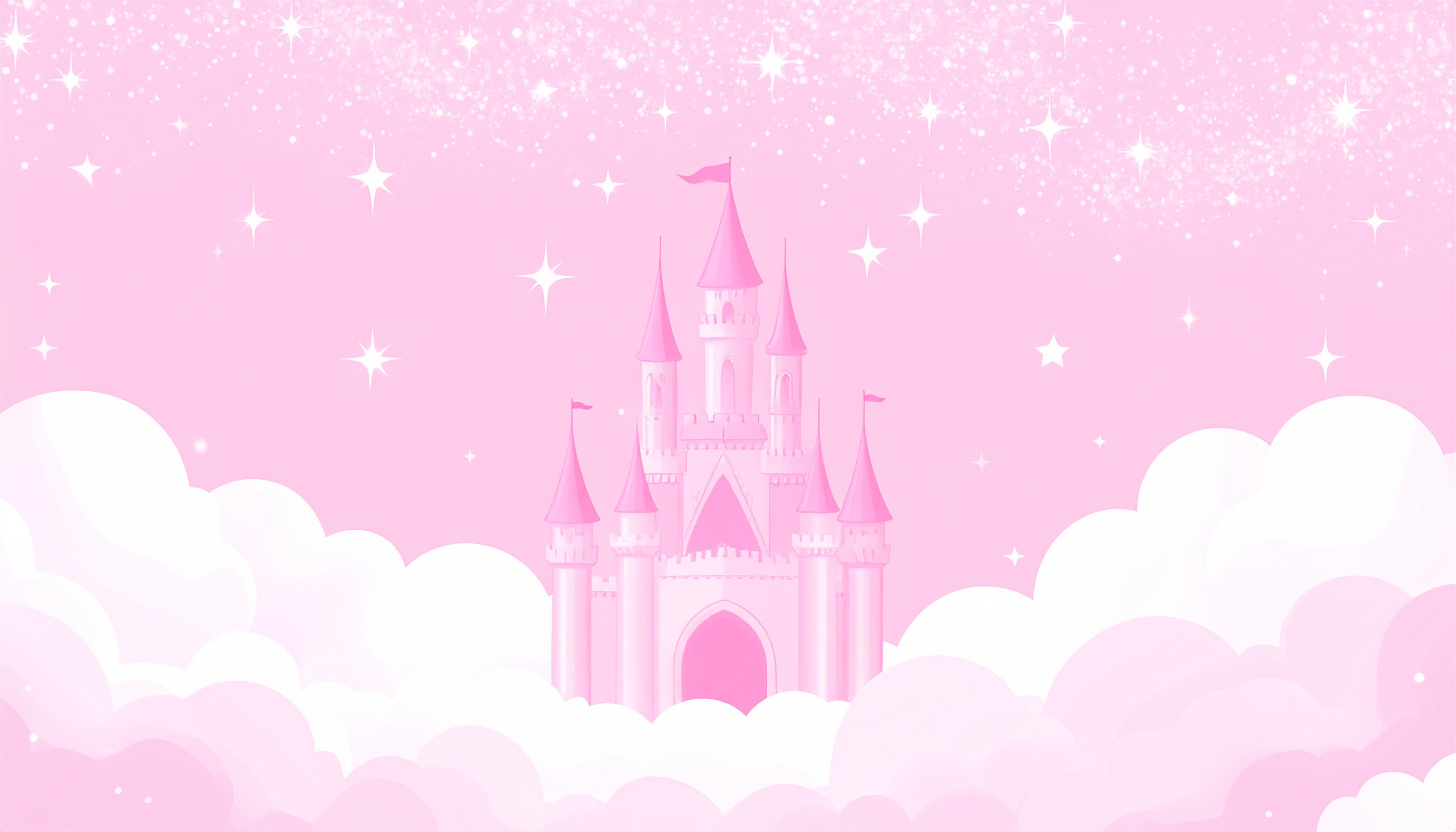 プリンセスのお城の薄ピンクの背景イラスト