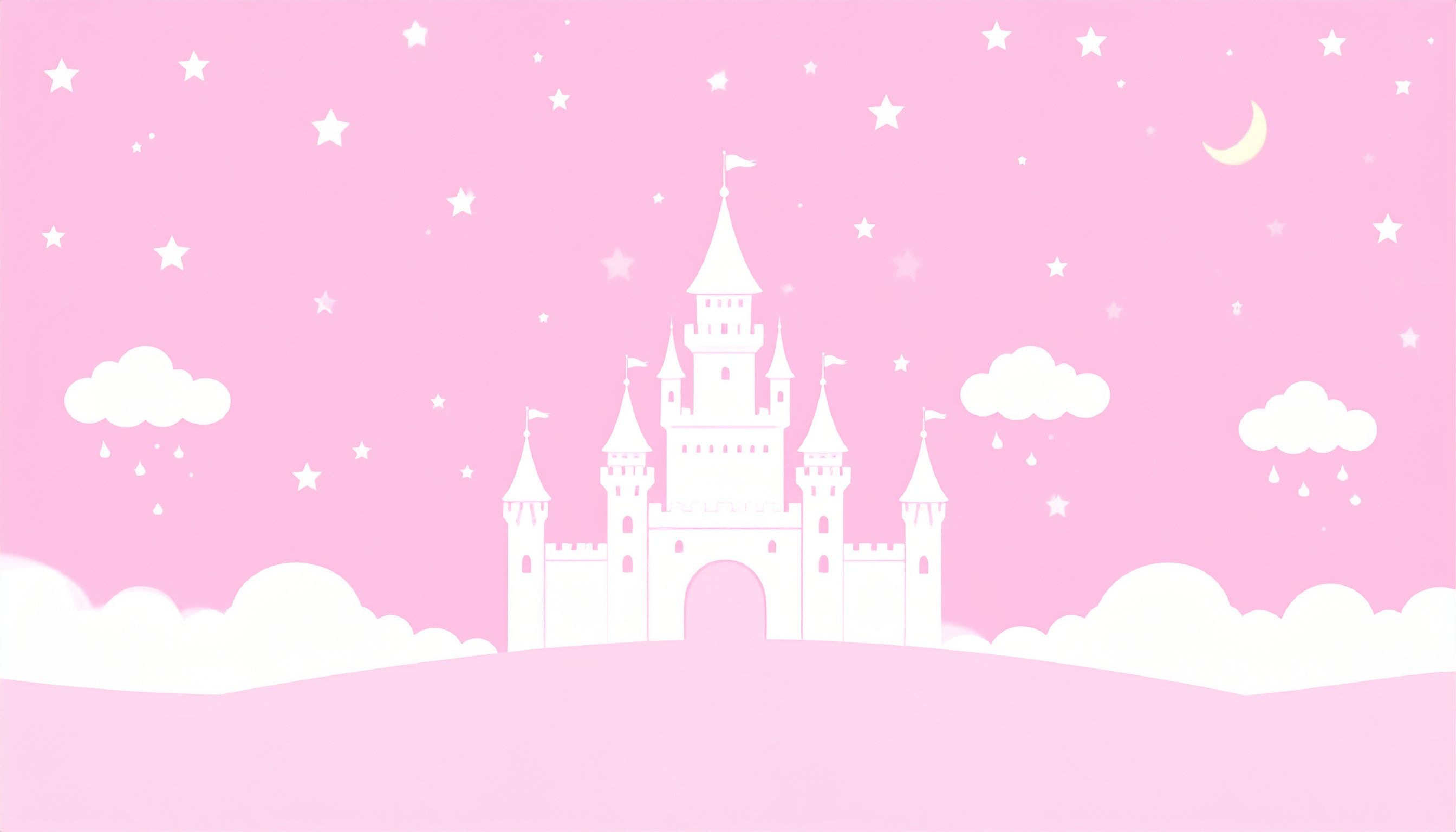 プリンセスのお城のピンクの背景フリー素材