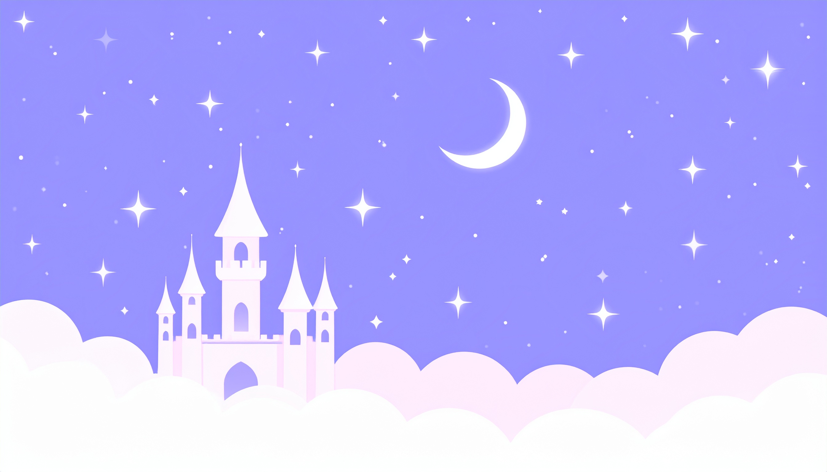 プリンセスのお城のパープルの背景イラスト
