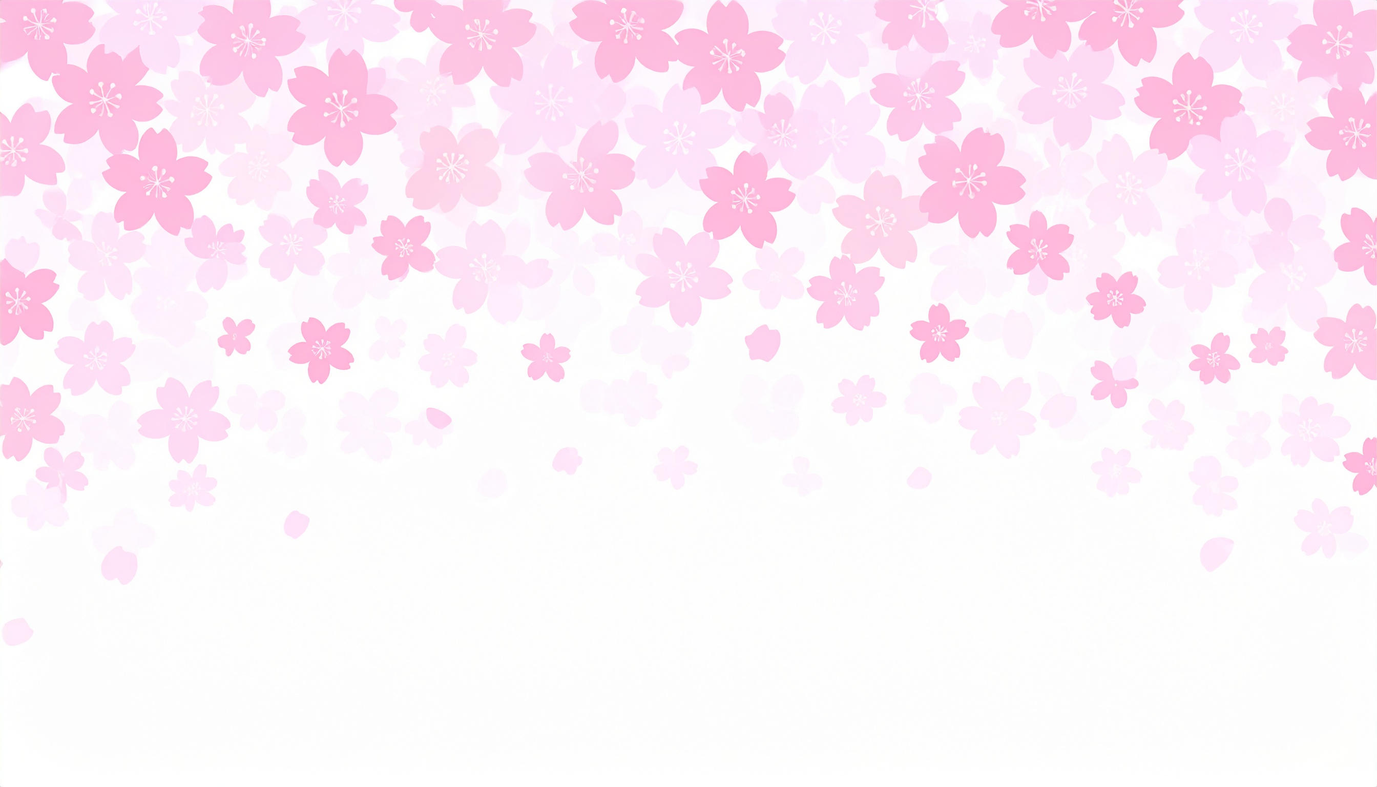 桜のシンプルかわいい背景イラスト（白色）