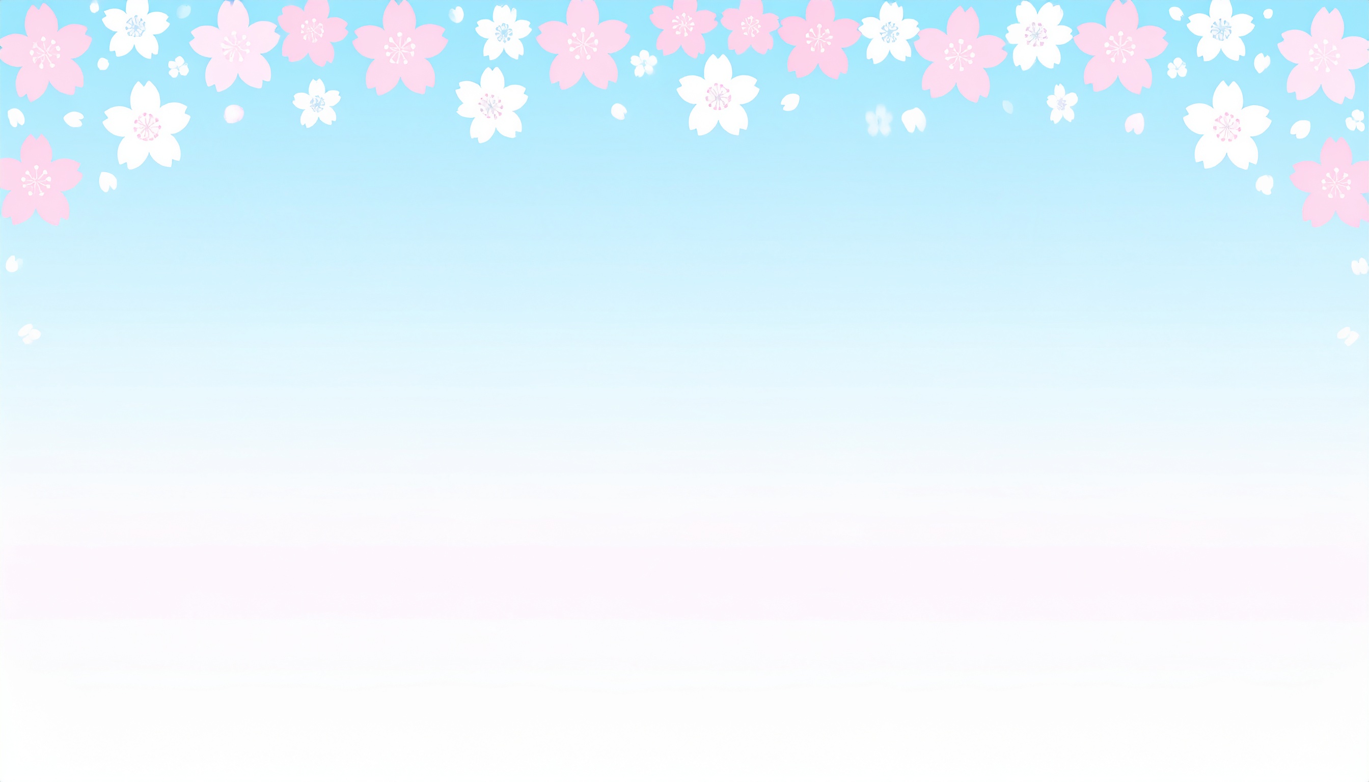 桜のシンプルかわいい背景イラスト（水色）