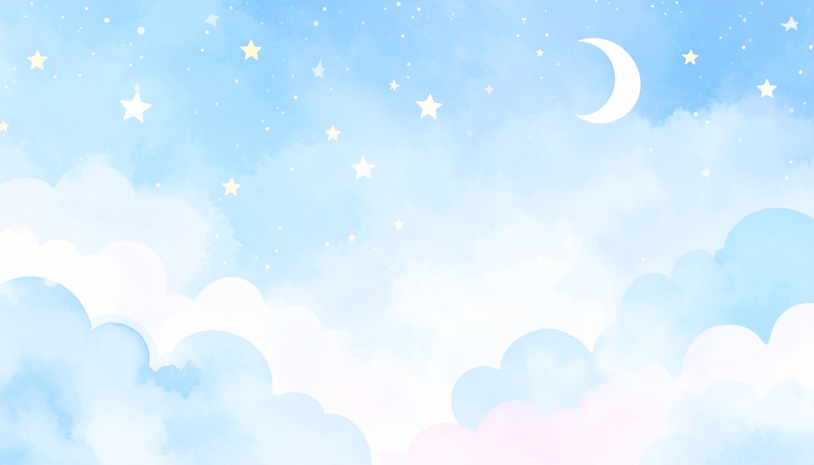 かわいい夜のパステル背景イラスト