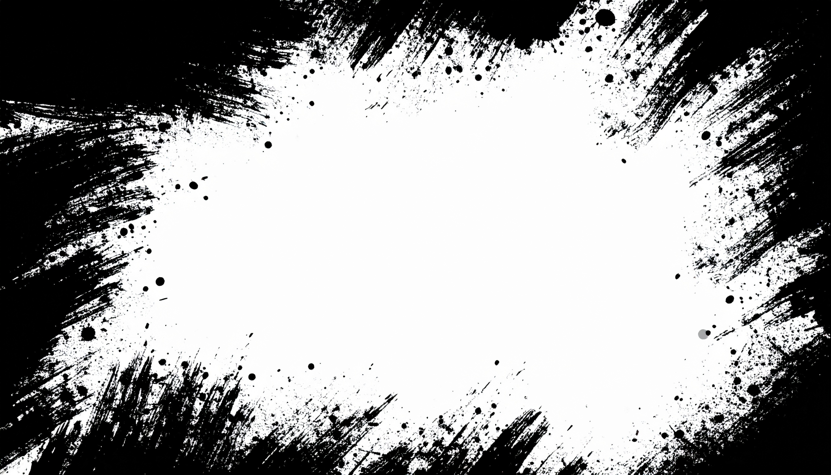 墨の飛沫のフレーム風背景イラスト