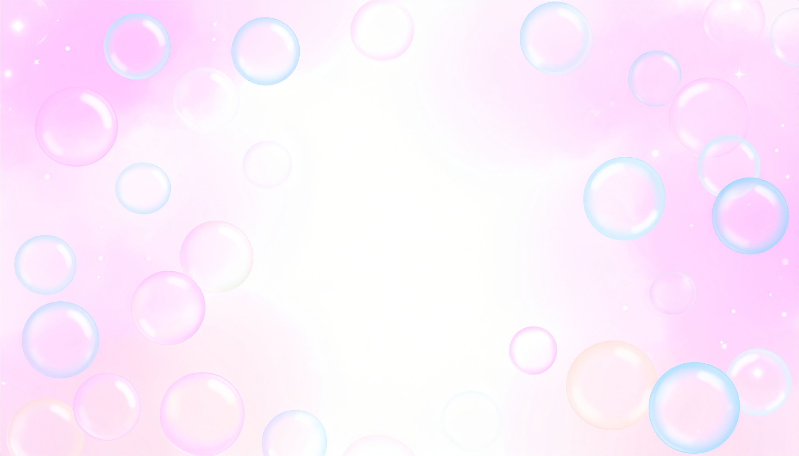 しゃぼん玉のピンク背景イラスト