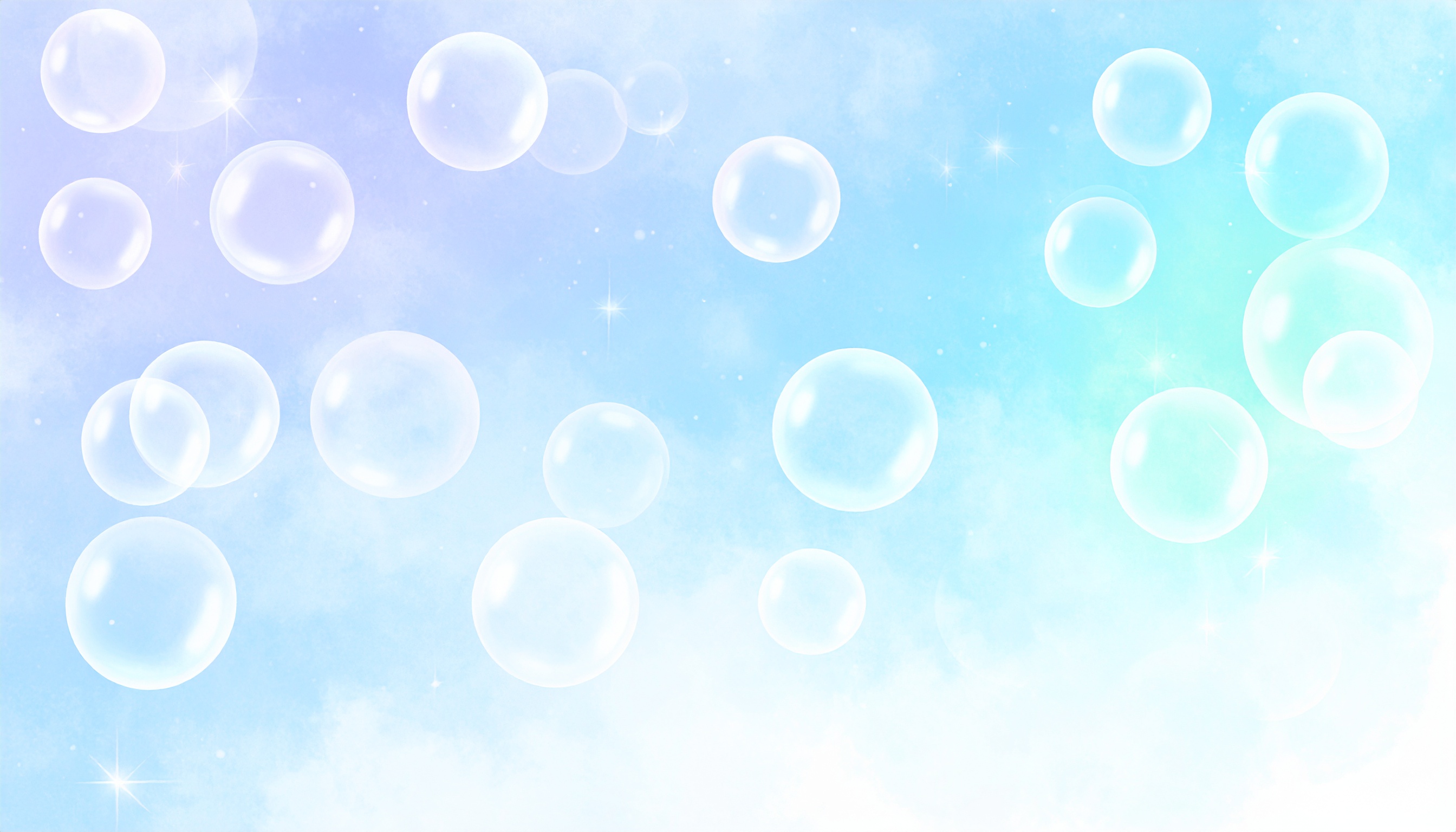 しゃぼん玉の水彩画背景フリー素材