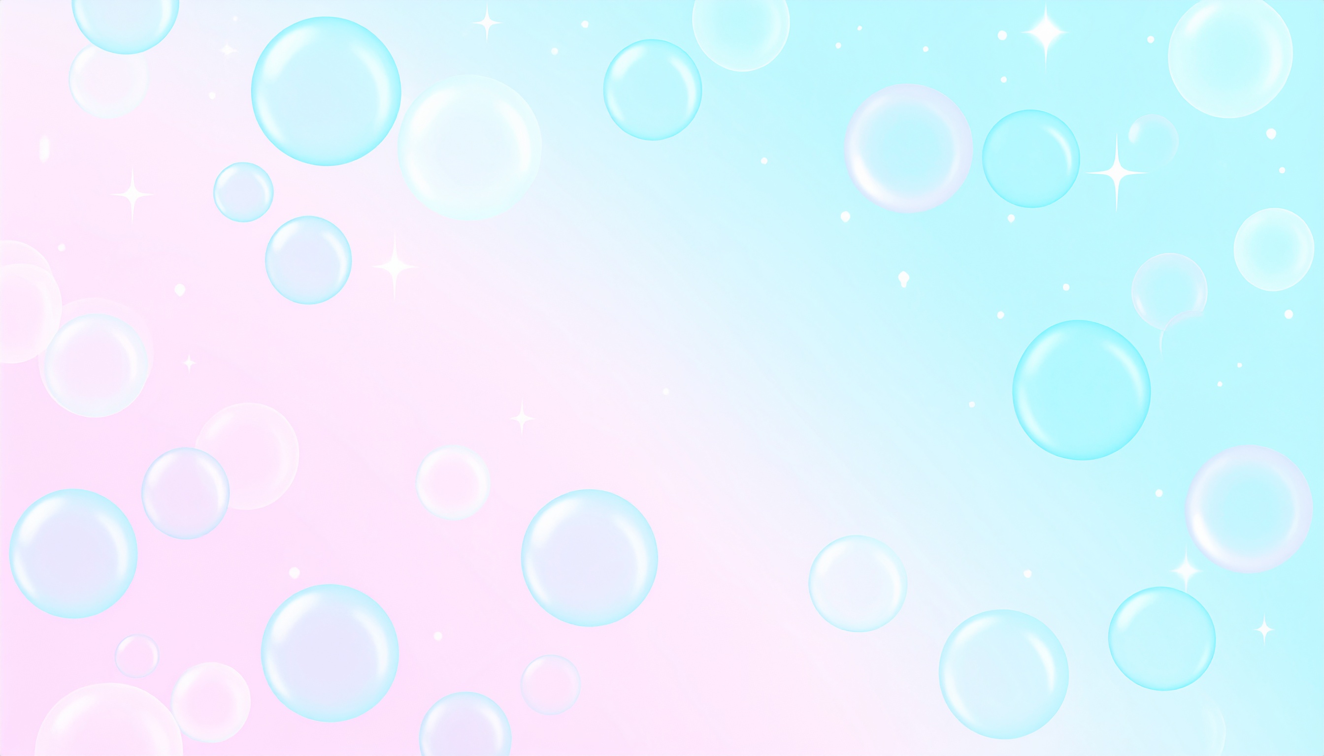 水色とピンクのパステルしゃぼん玉背景