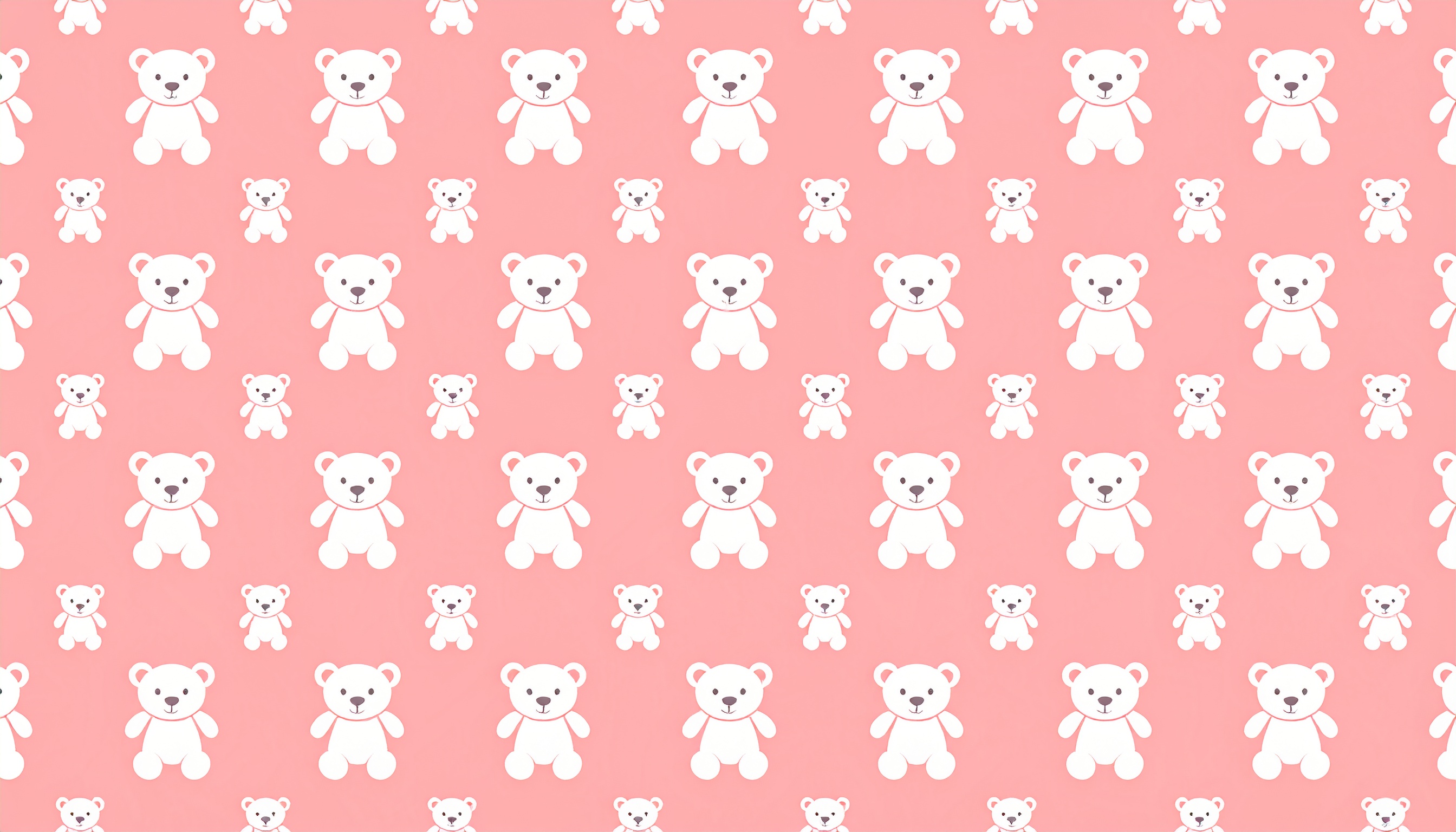 くまのぬいぐるみのパターン背景イラスト（ピンク）
